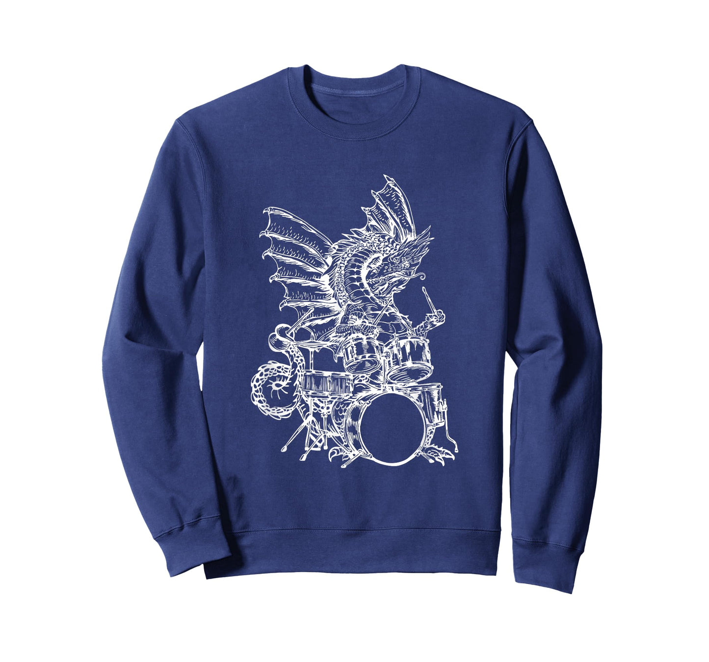 Dragon Playing Drums Animal Funny Drummer Rock Musician T-Shirt