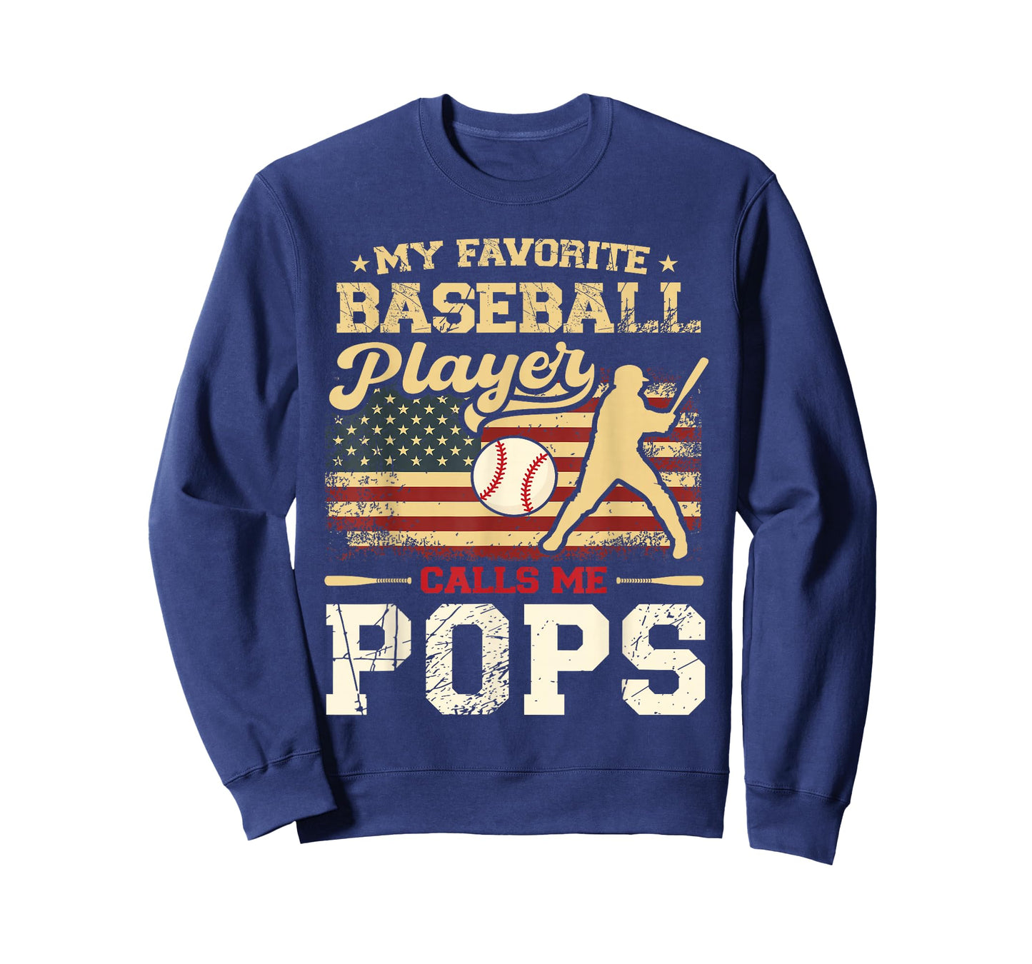 My Favorite Baseball Player Calls Me Pops US Flag T-Shirt