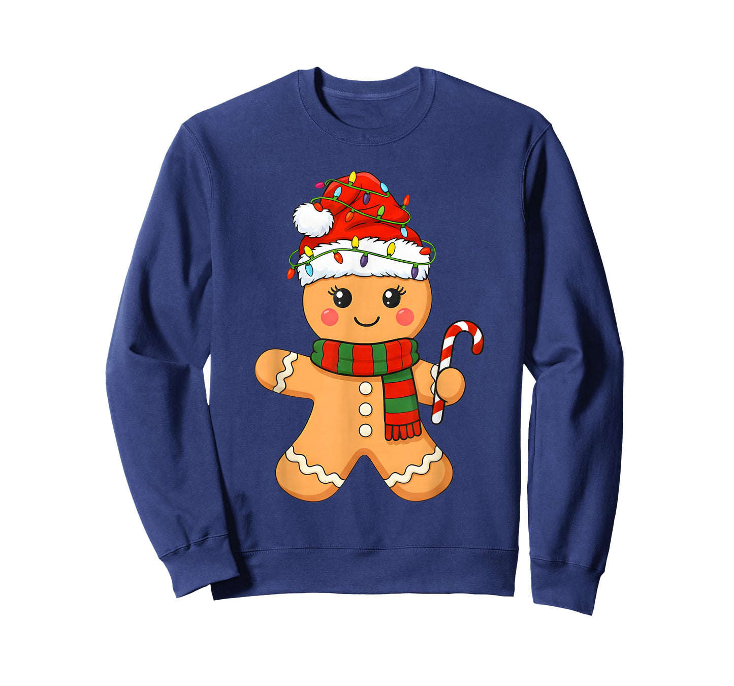 Christmas Baking Gingerbread Man Santa Lights Xmas T-Shirt