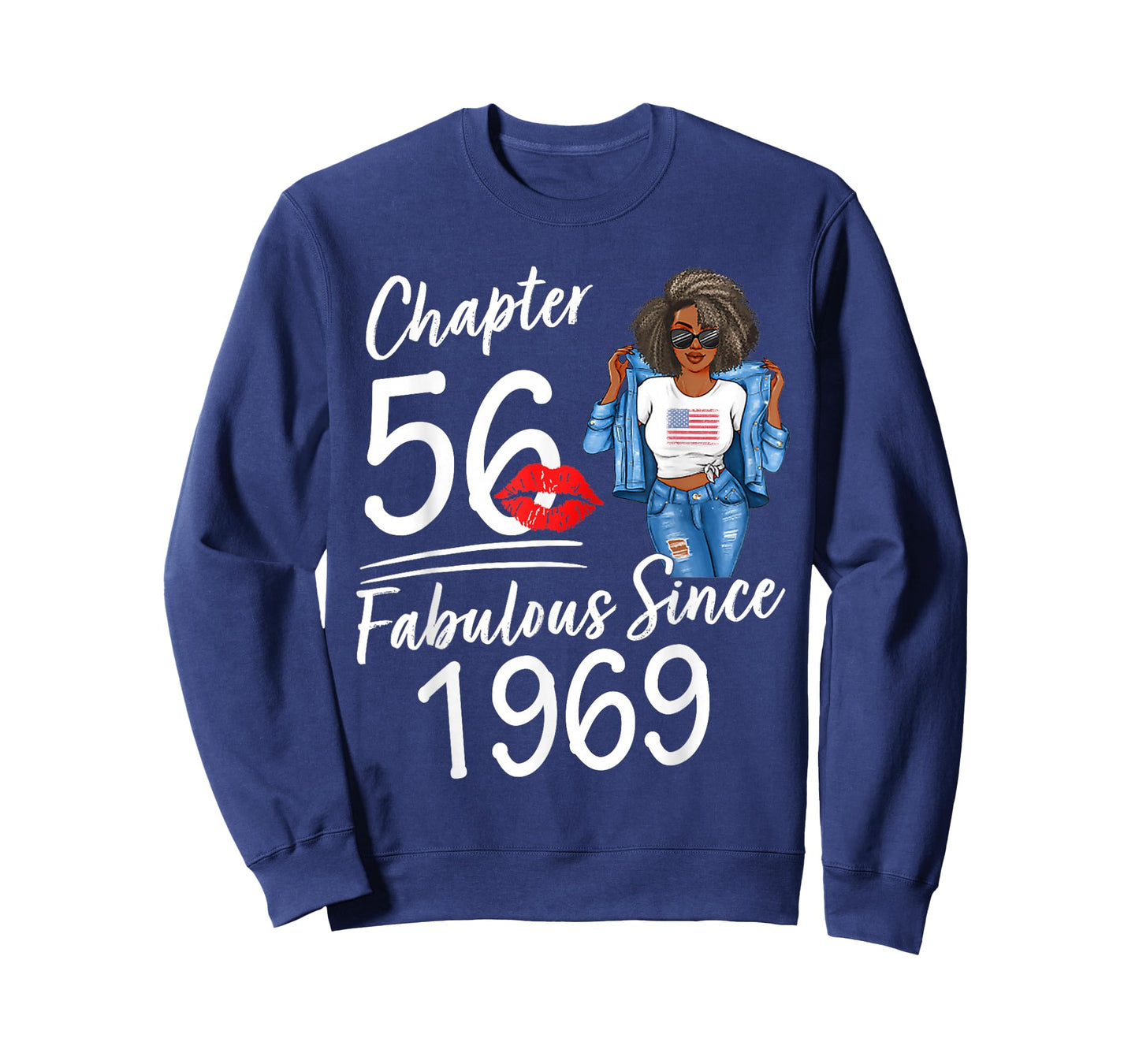 Chapter 56 Fabulous Since 1969 56th Birthday Afro Black Girl T-Shirt