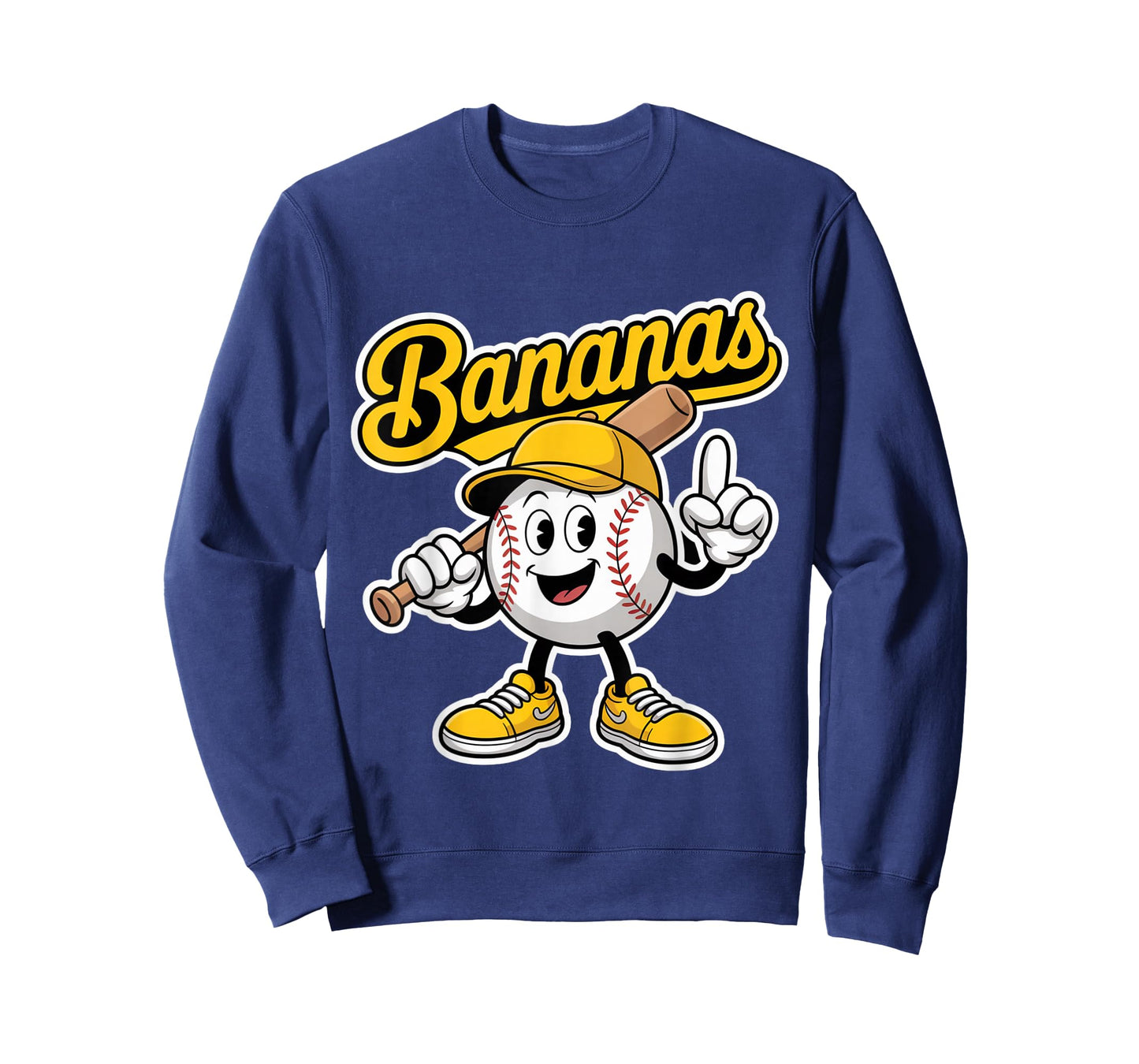Funny Bananas Baseball Team Mascot Cartoon Fruit Sports Fan T-Shirt