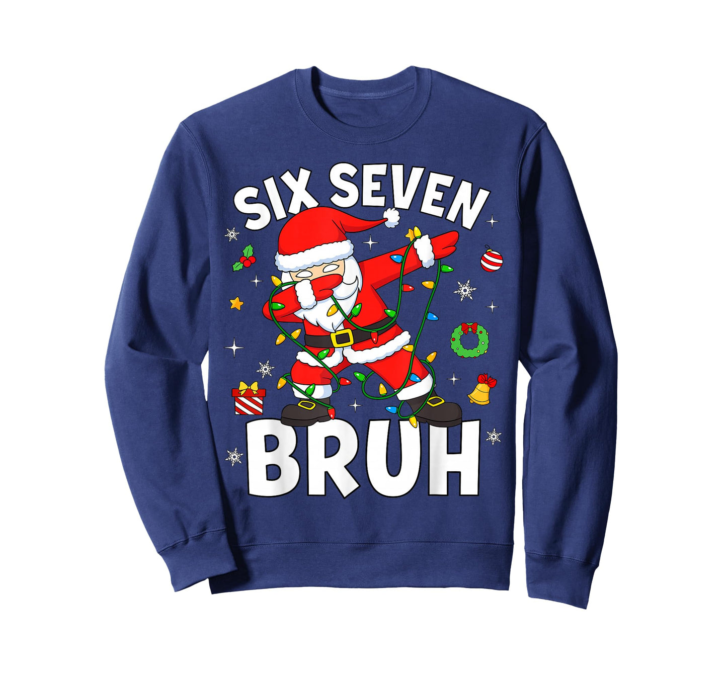 Six Seven 67 Gen Z Alpha Meme Bruh Christmas Dabbing Santa T-Shirt