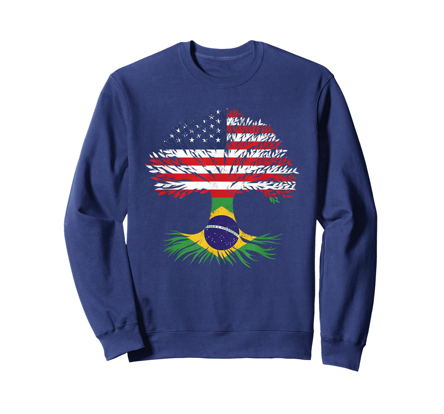 Grown Up American Brazilian Roots American Flag Brazil T-Shirt for Women Kids Men