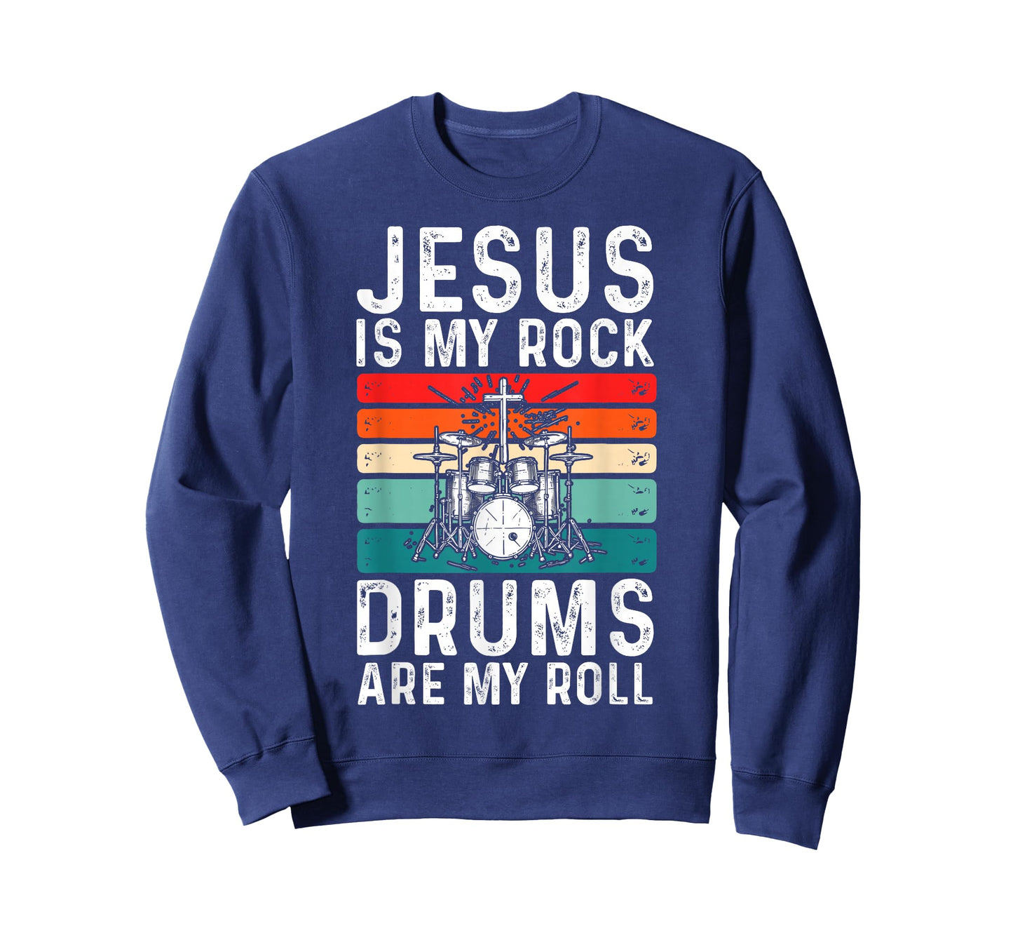Jesus Is My Rock Drums Are My Roll Christian Drummer T-Shirt