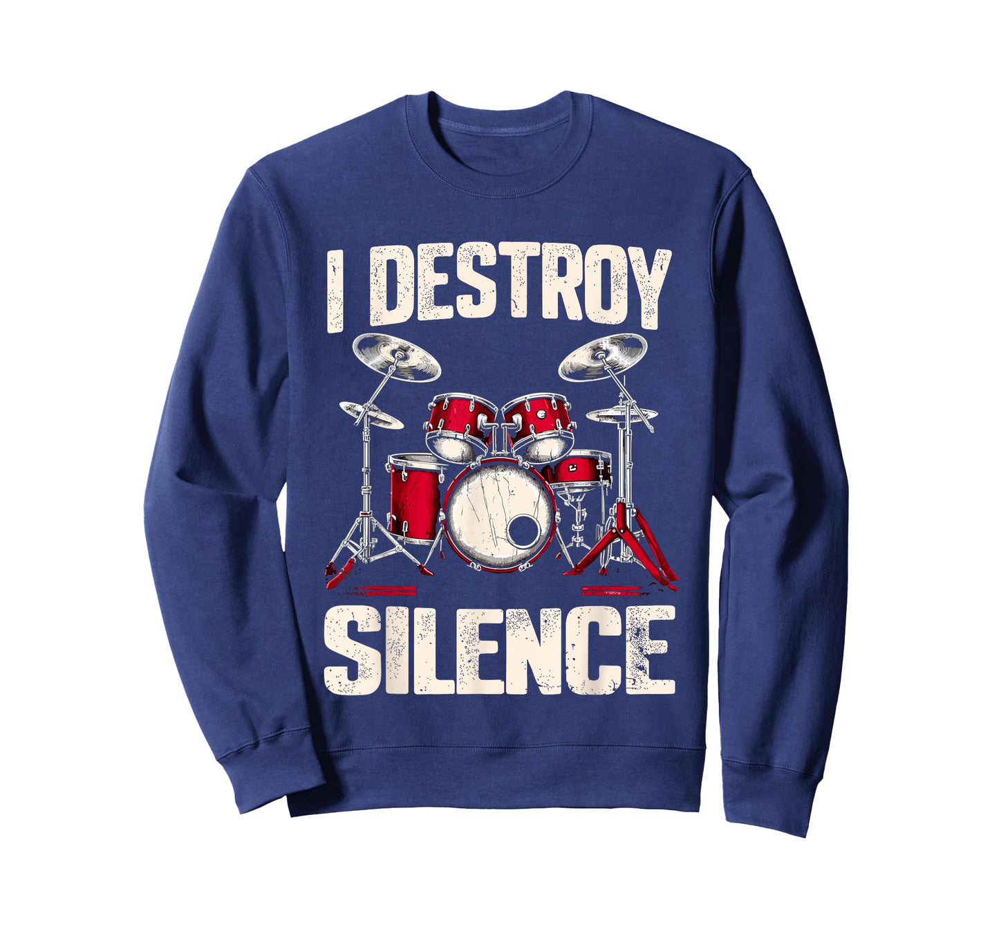 Drummer I Destroy Silence Drum T-Shirt, Small, Black