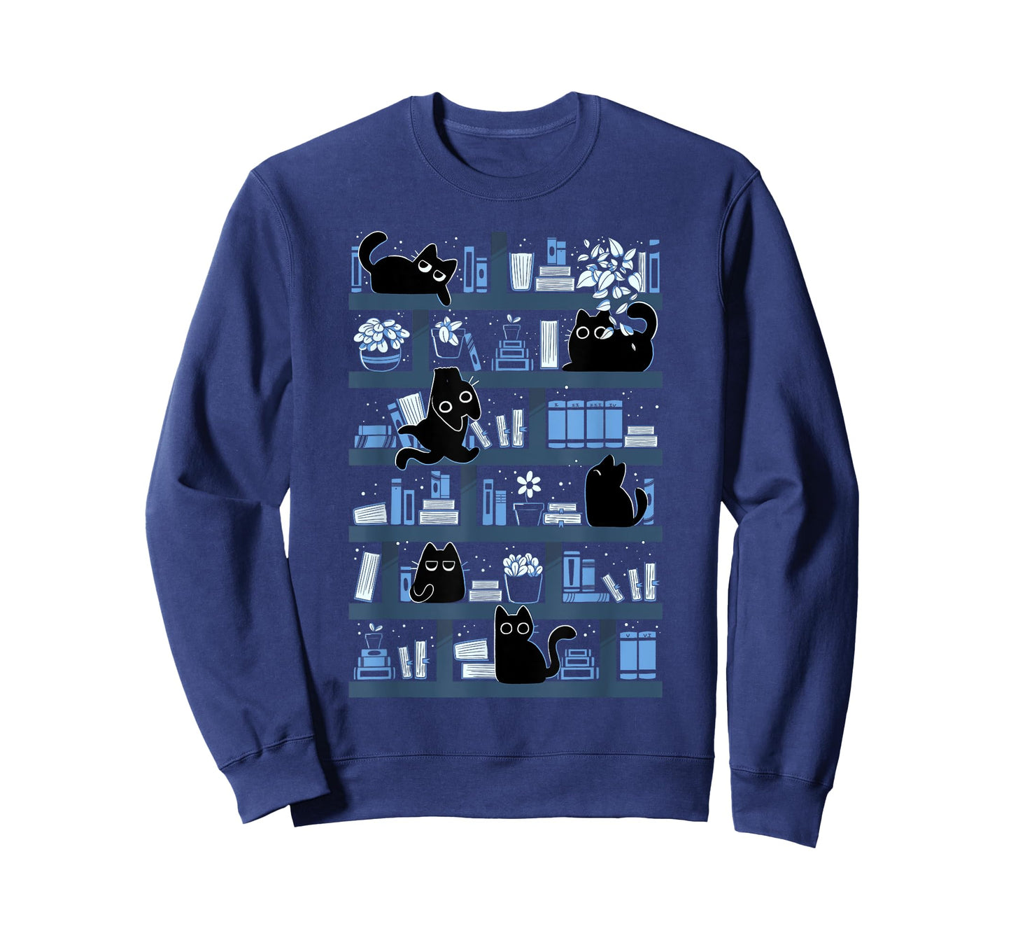 Purrfect Library Cats On A Bookshelf Cute Book Reader T-Shirt
