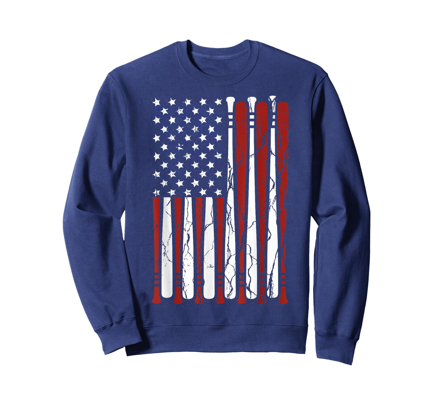 Vintage American Flag Baseball Men Boys Apparel Dad 4th July T-Shirt