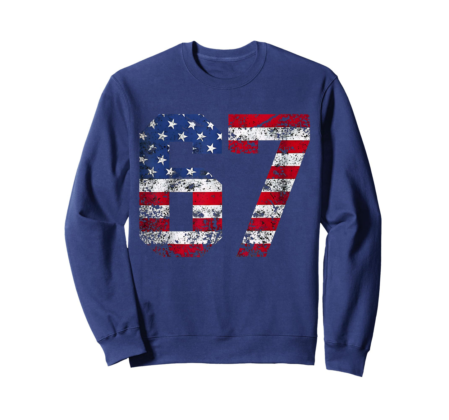 67 American Flag Meme Funny Six Seven Gen Alpha Slang T-Shirt