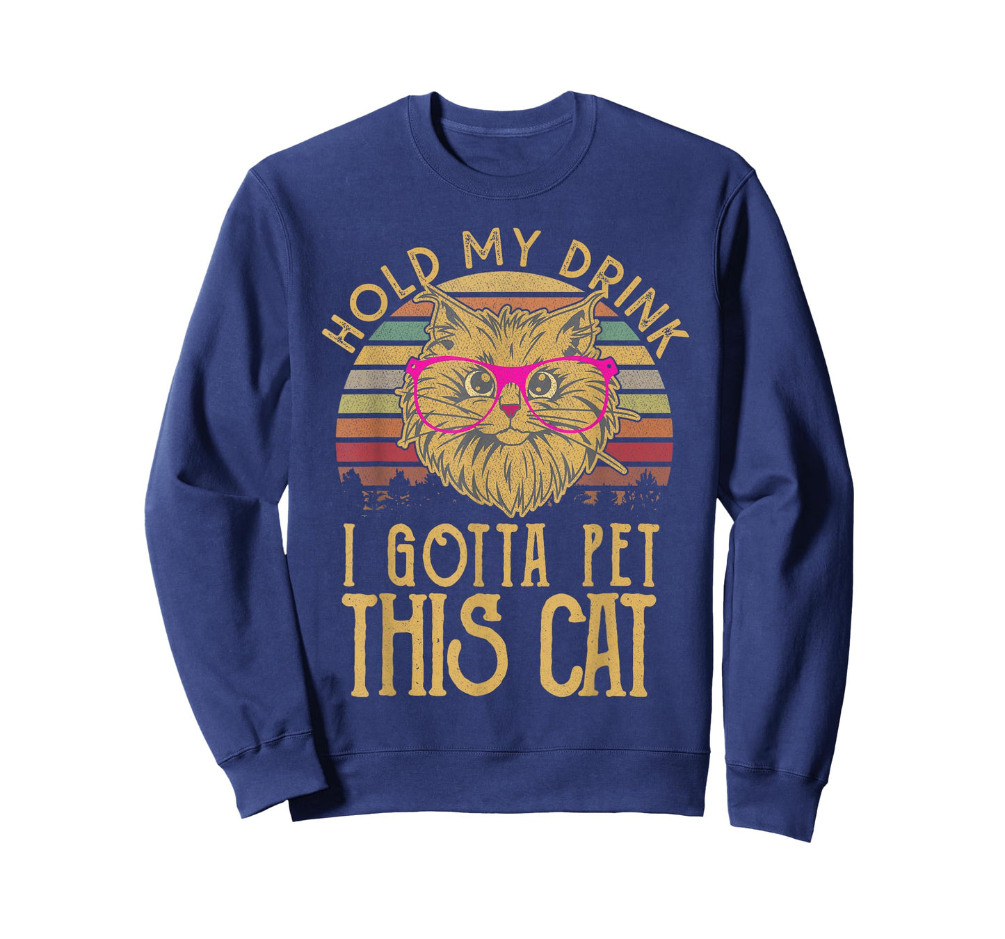 Hold My Drink I Have To Pet This Cat Funny kitten Lover Gift Men Women T-Shirt