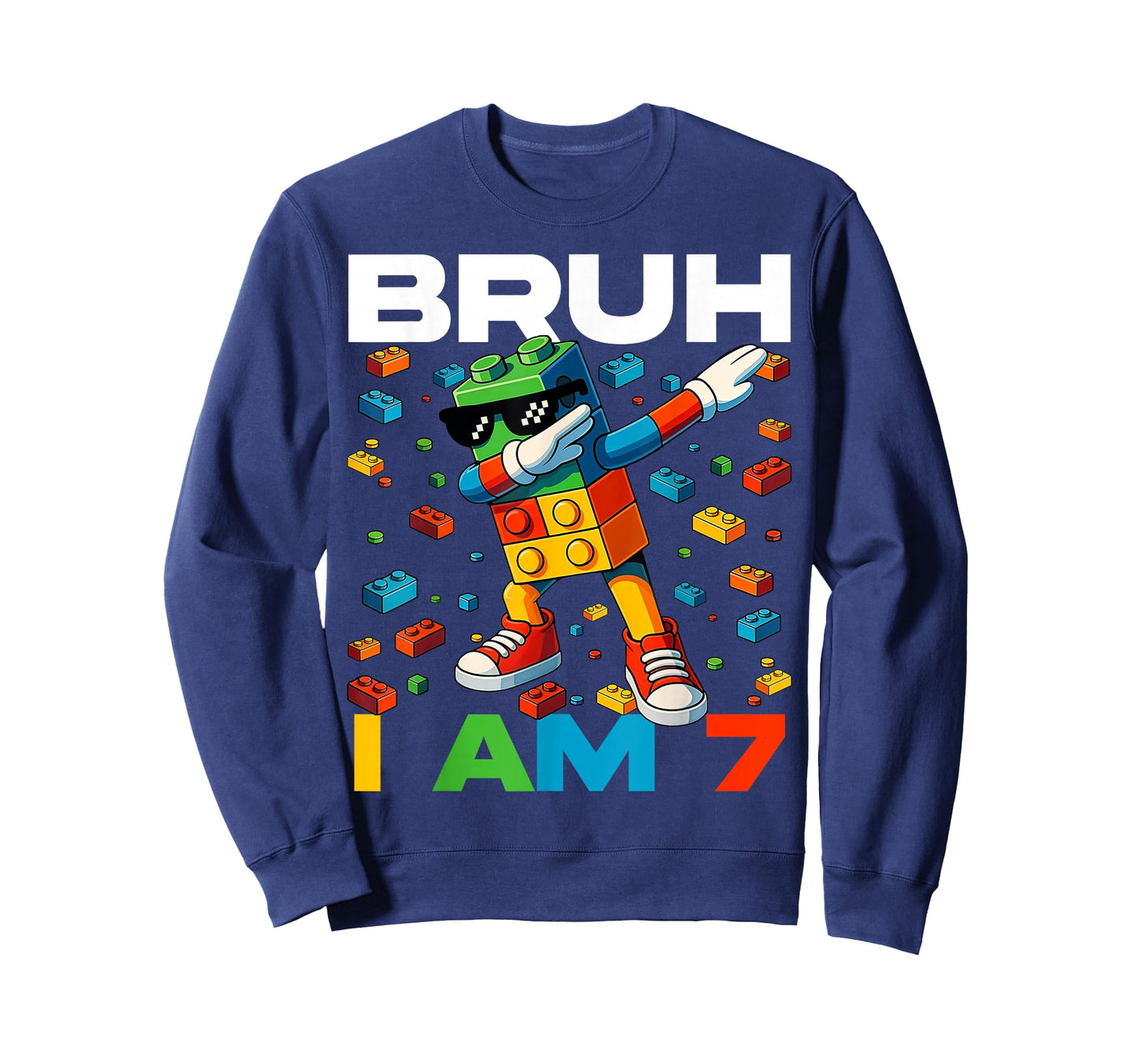 Master Builder Blocks Bricks Bruh It's My 7th Birthday T-Shirt