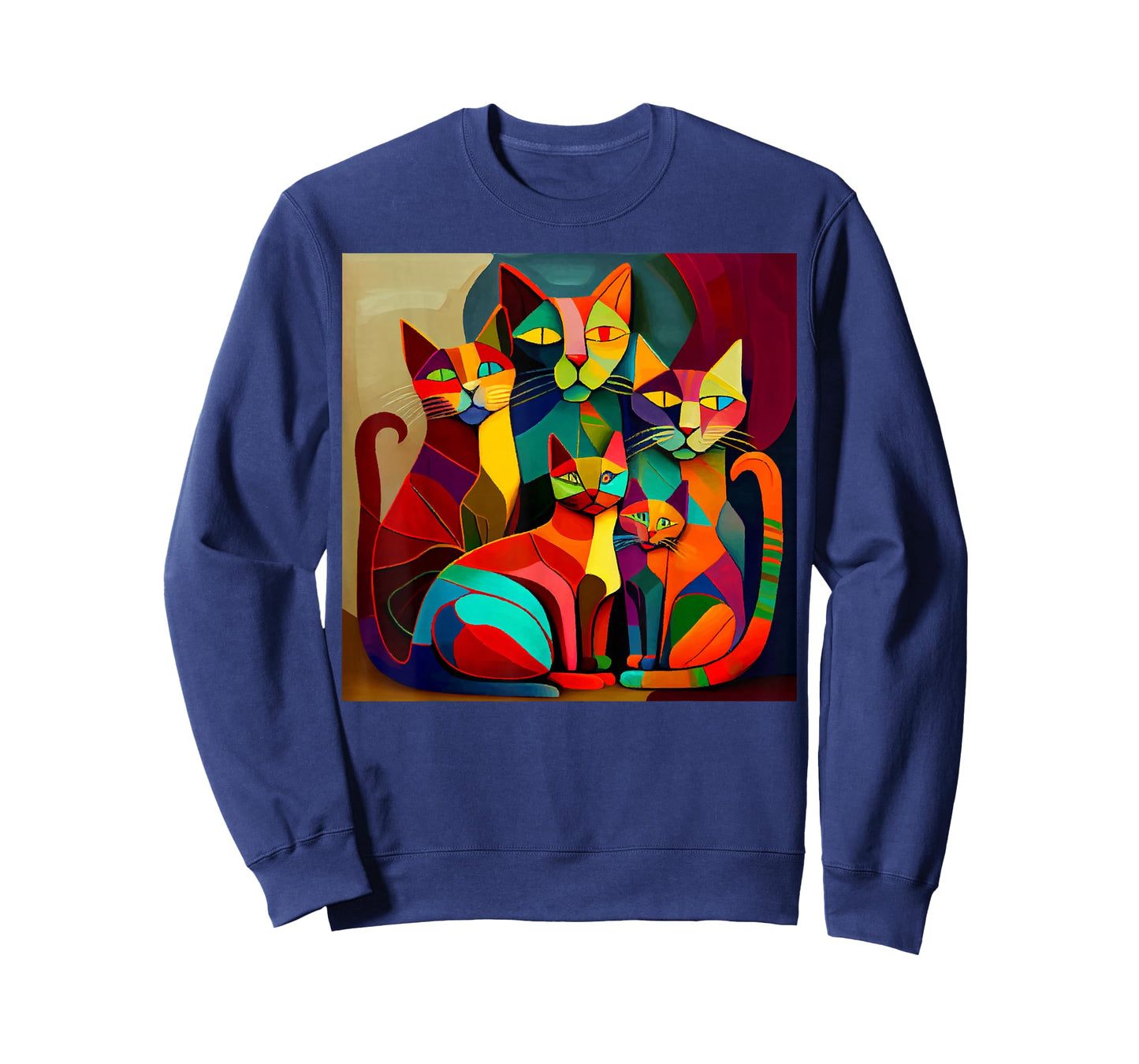 Abstract Colorful Woman Picatsso Cat Designs T-Shirt