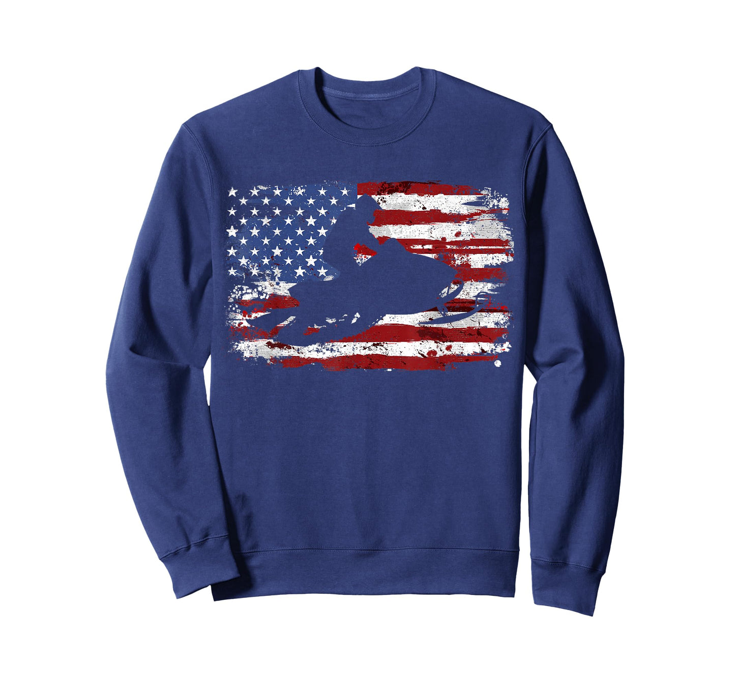 Snowmobile Vintage American Flag T-Shirt