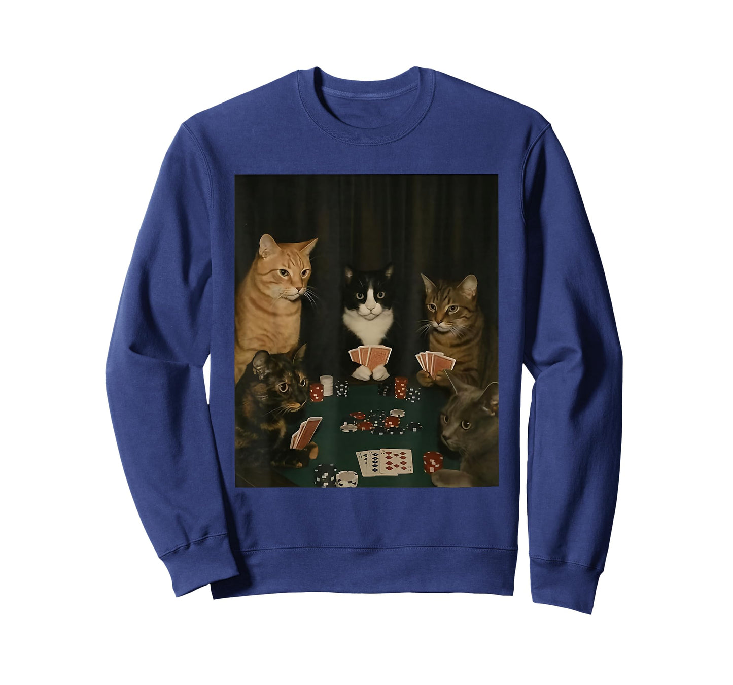 Retro Funny Cats Playing Poker Meme Graphic T-Shirt