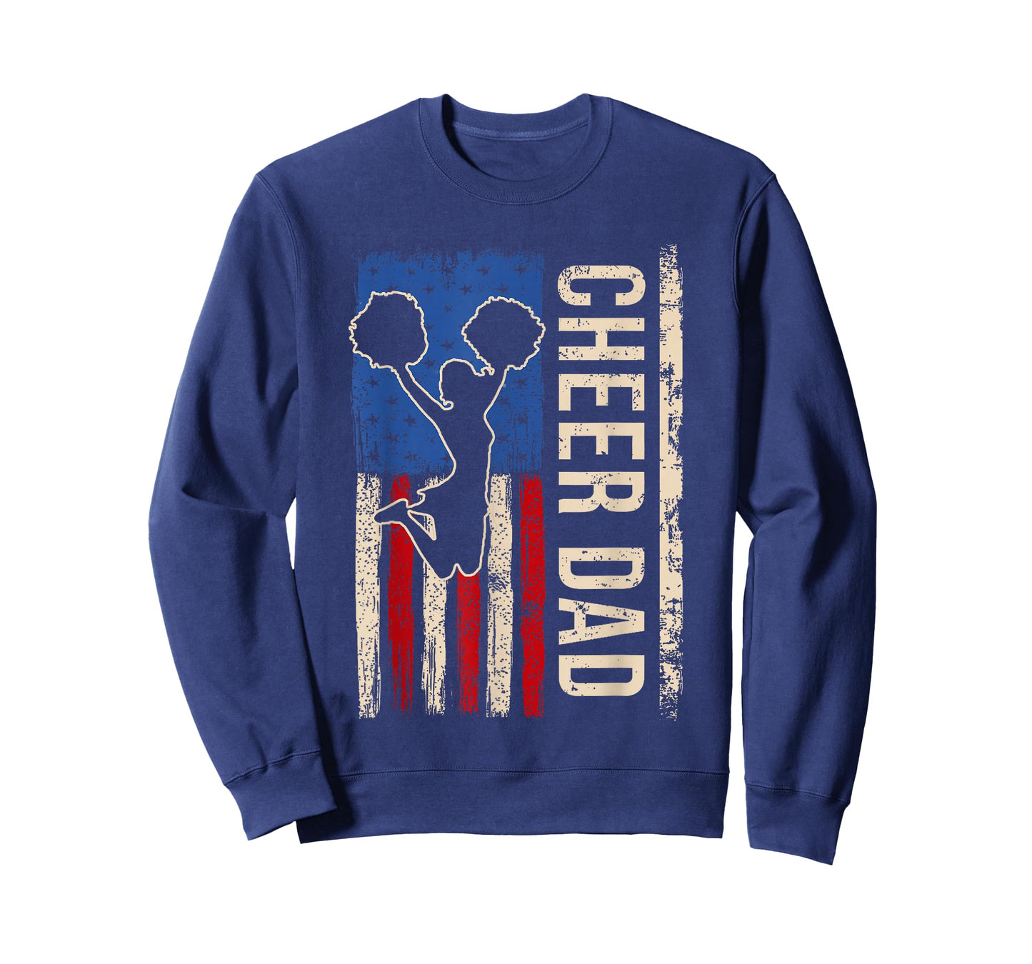 Vintage Cheer Dad Cheerleading American Flag Men Design T-Shirt