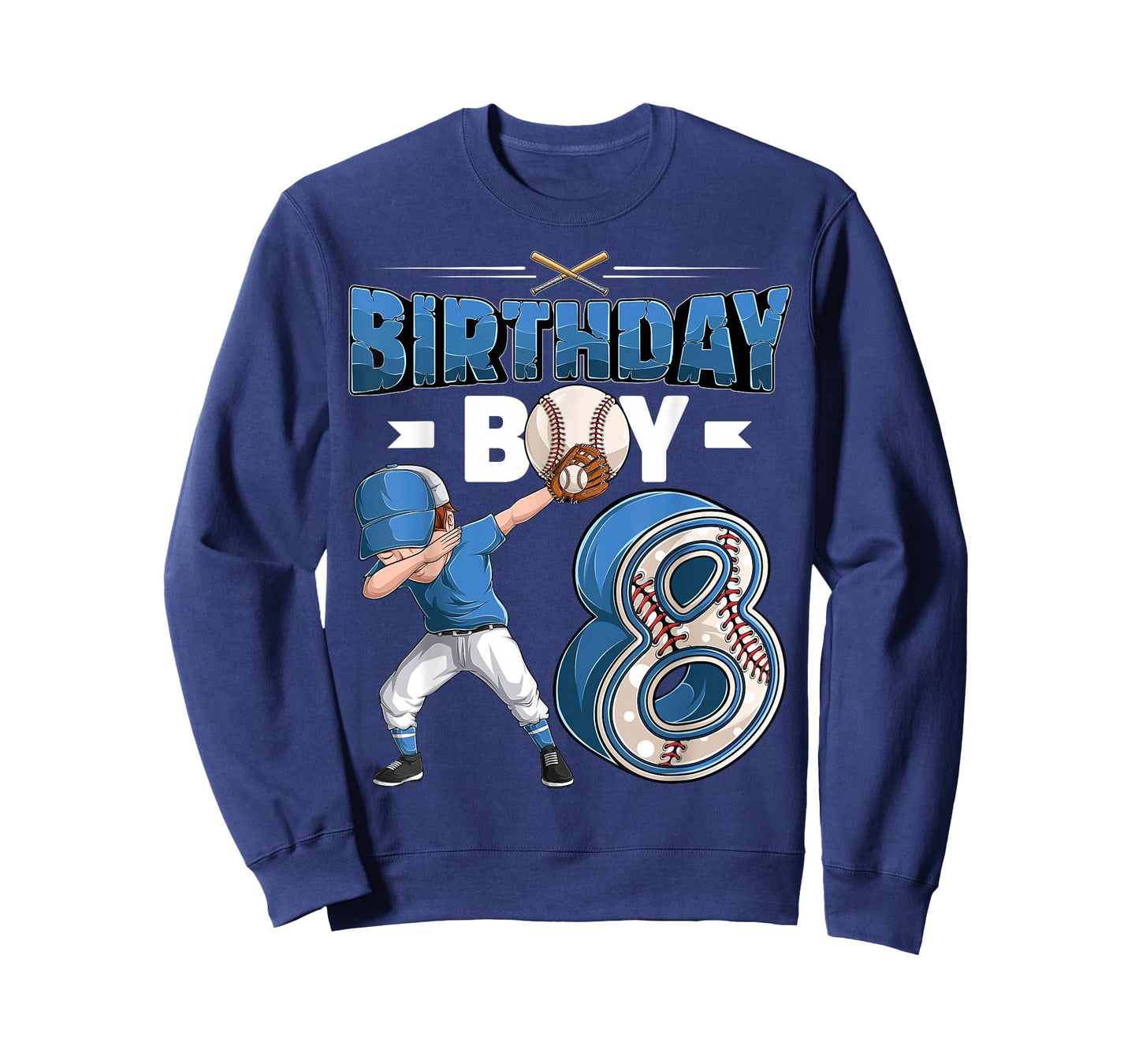 Dabbing boy 8 Year Old Baseball Player 8th Birthday Party T-Shirt