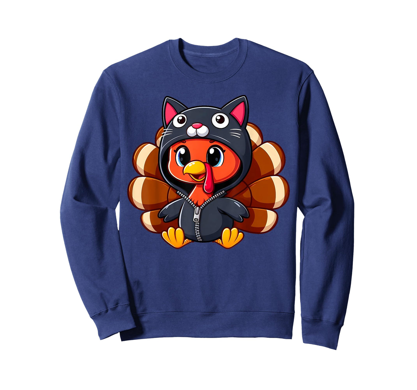 Turkey Costume Cat Funny Thanksgiving Turkey Women Men T-Shirt
