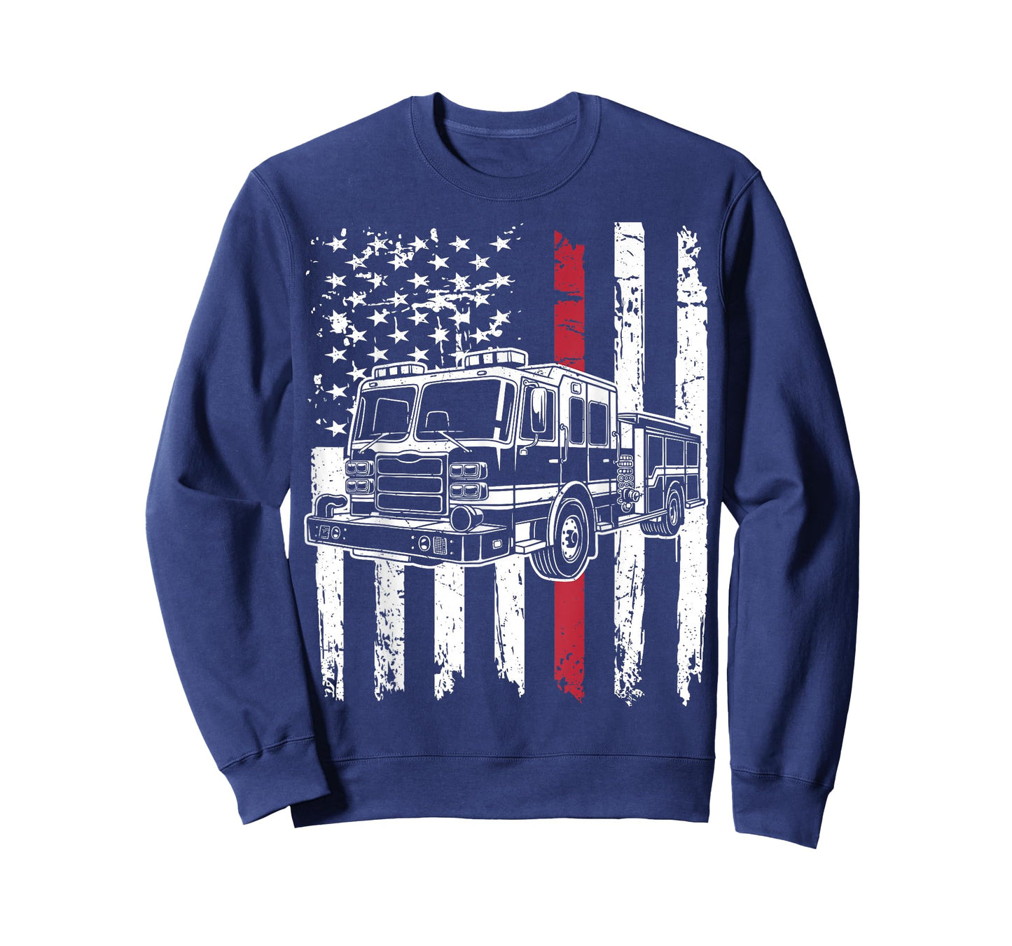 Firetruck USA Flag Firefighter Firemen Fire Rescuer T-Shirt