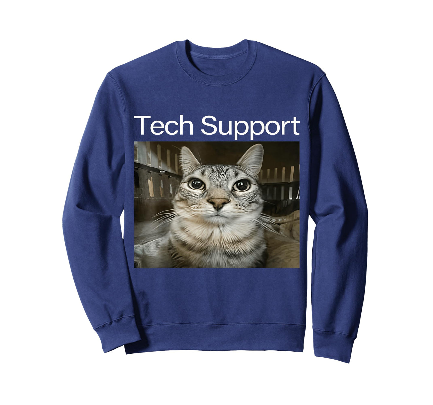 Tech Support Silly Staring Cat Meme Gen Alpha Humor Brainrot T-Shirt
