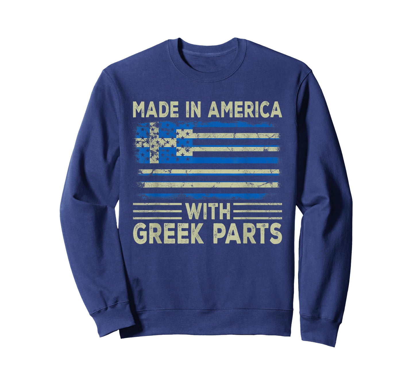 Made in America with Greek Parts US Greece Flag T-Shirt
