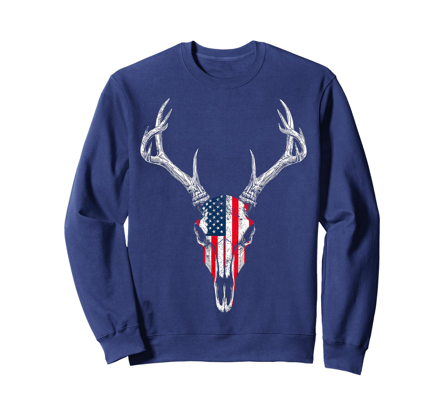 American Flag Vintage Tee Deer Hunting Camouflage Deer Skull T-Shirt