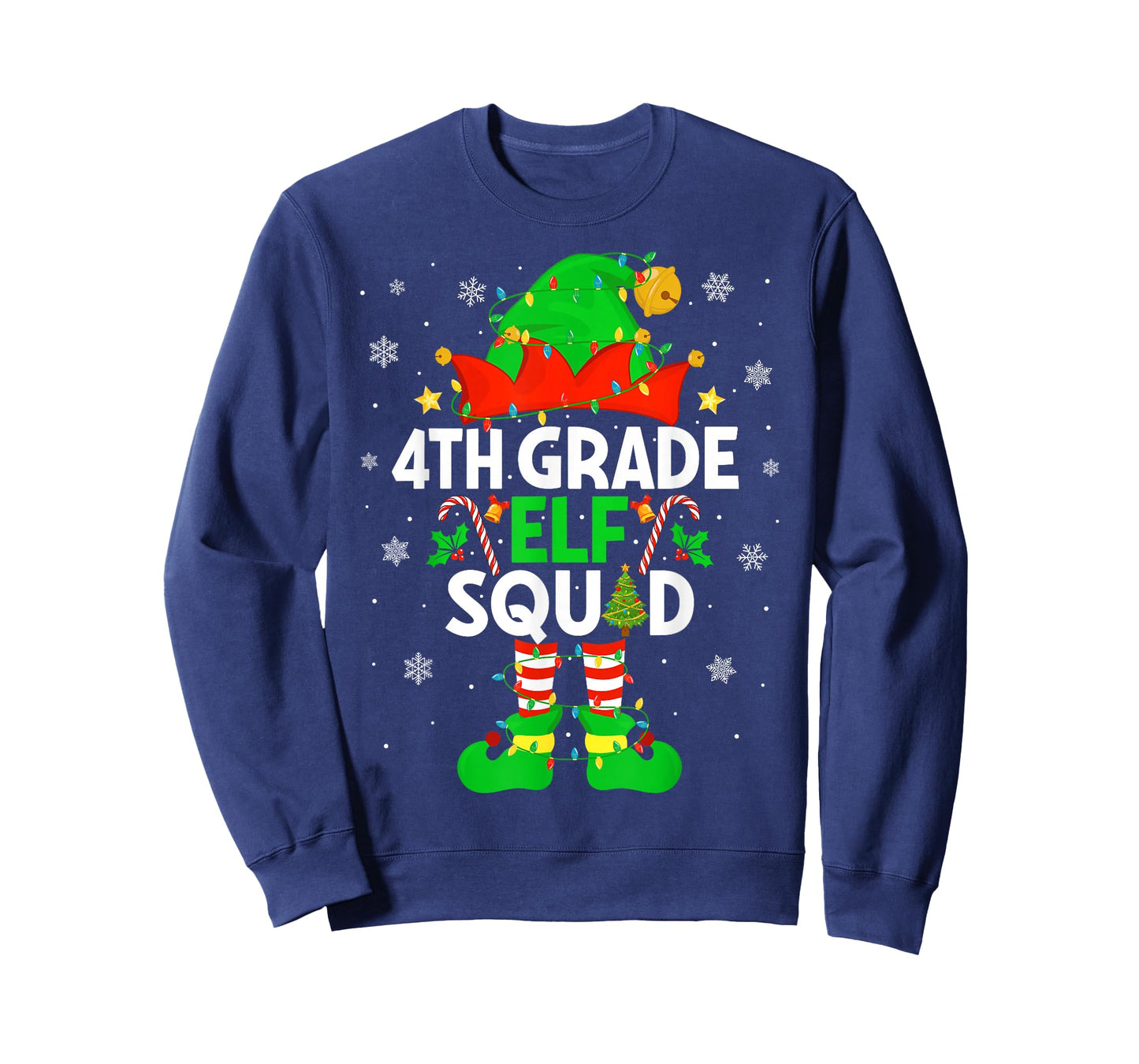 4th Grade Elf Squad Christmas Fourth Grade Christmas Teacher T-Shirt