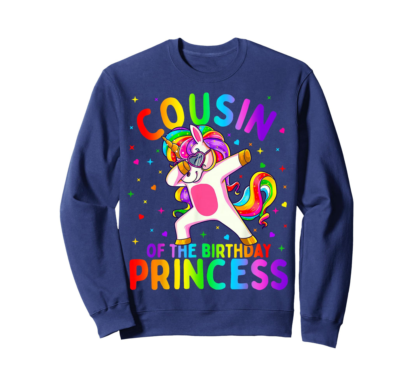 Cousin of The Birthday Princess Girl Dabbing Unicorn T-Shirt Small