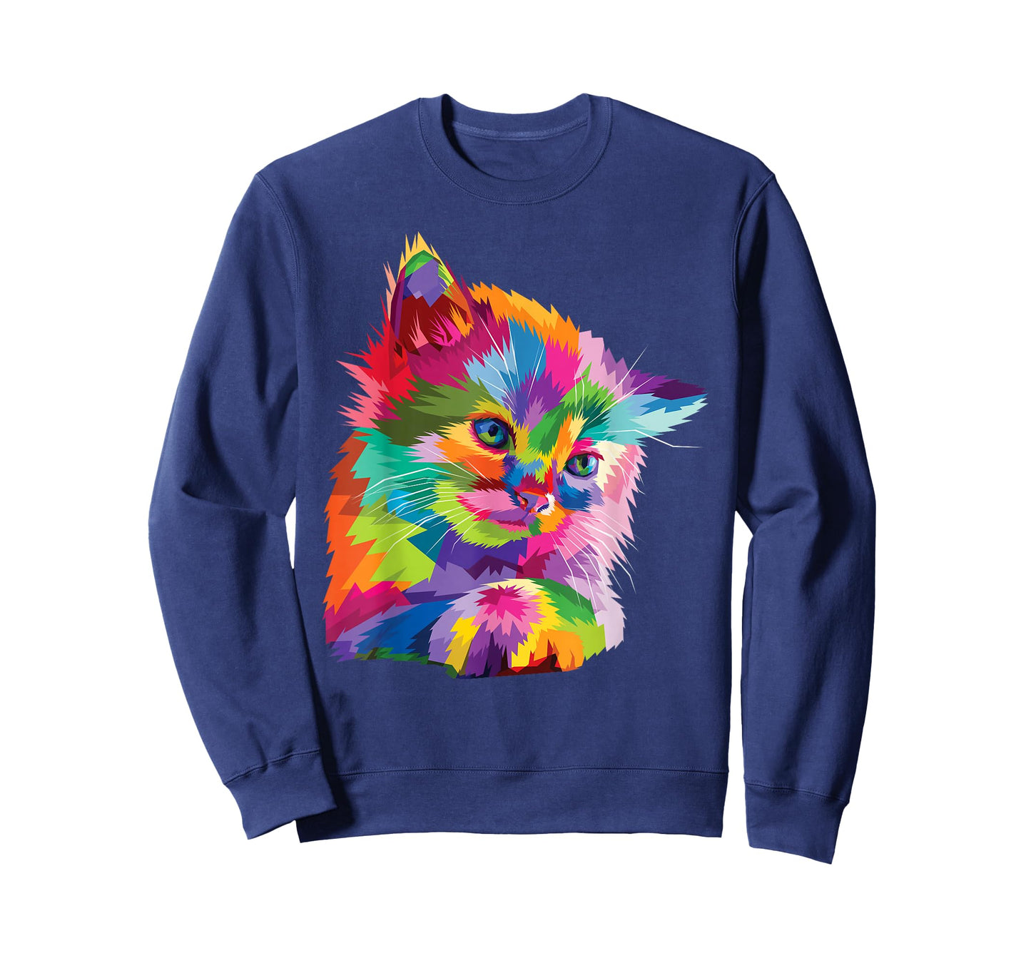 Rainbow Kitten Colorful Feline Mosaic Kitty Portrait T-Shirt