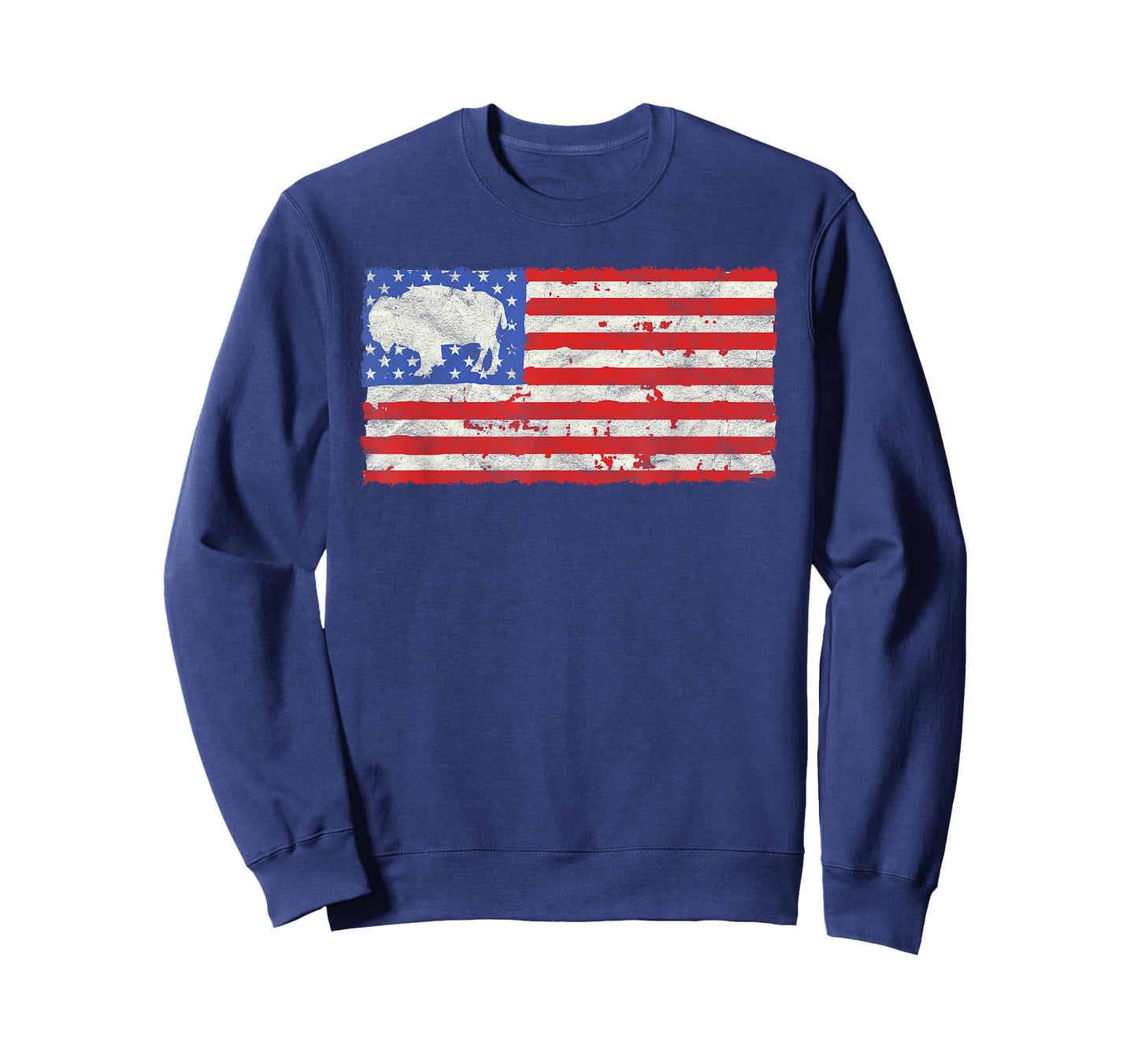 Vintage USA Flag Bison / Buffalo Shirt - Reto Style T-Shirt for Women Kids Men