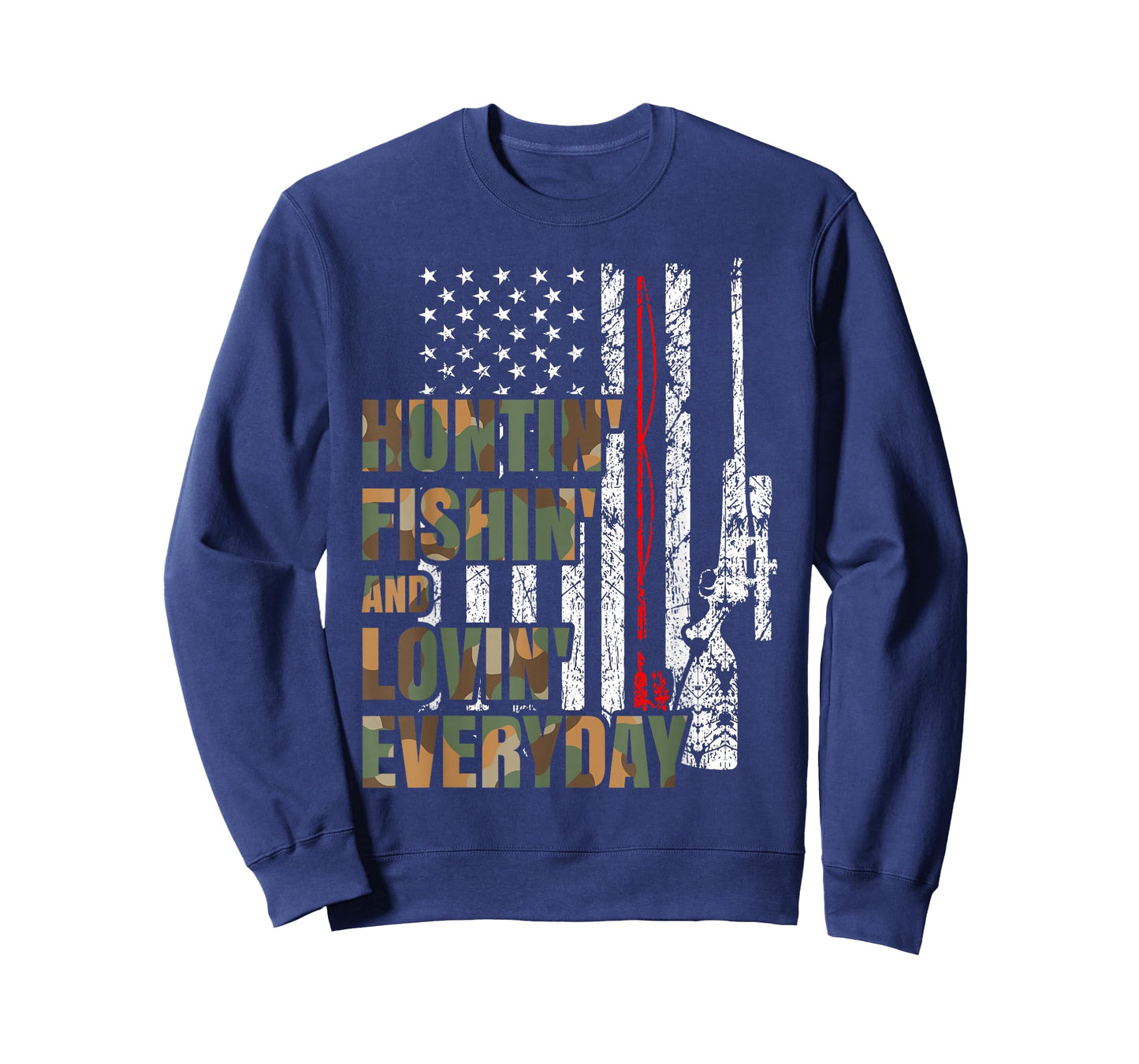 Hunting Fishing Loving Everyday American Deer Hunter Patriot T-Shirt