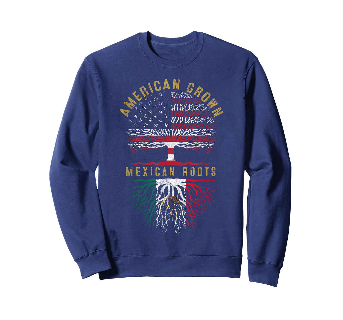 Distressed Tree USA Flag American Grown Mexican Roots T-Shirt