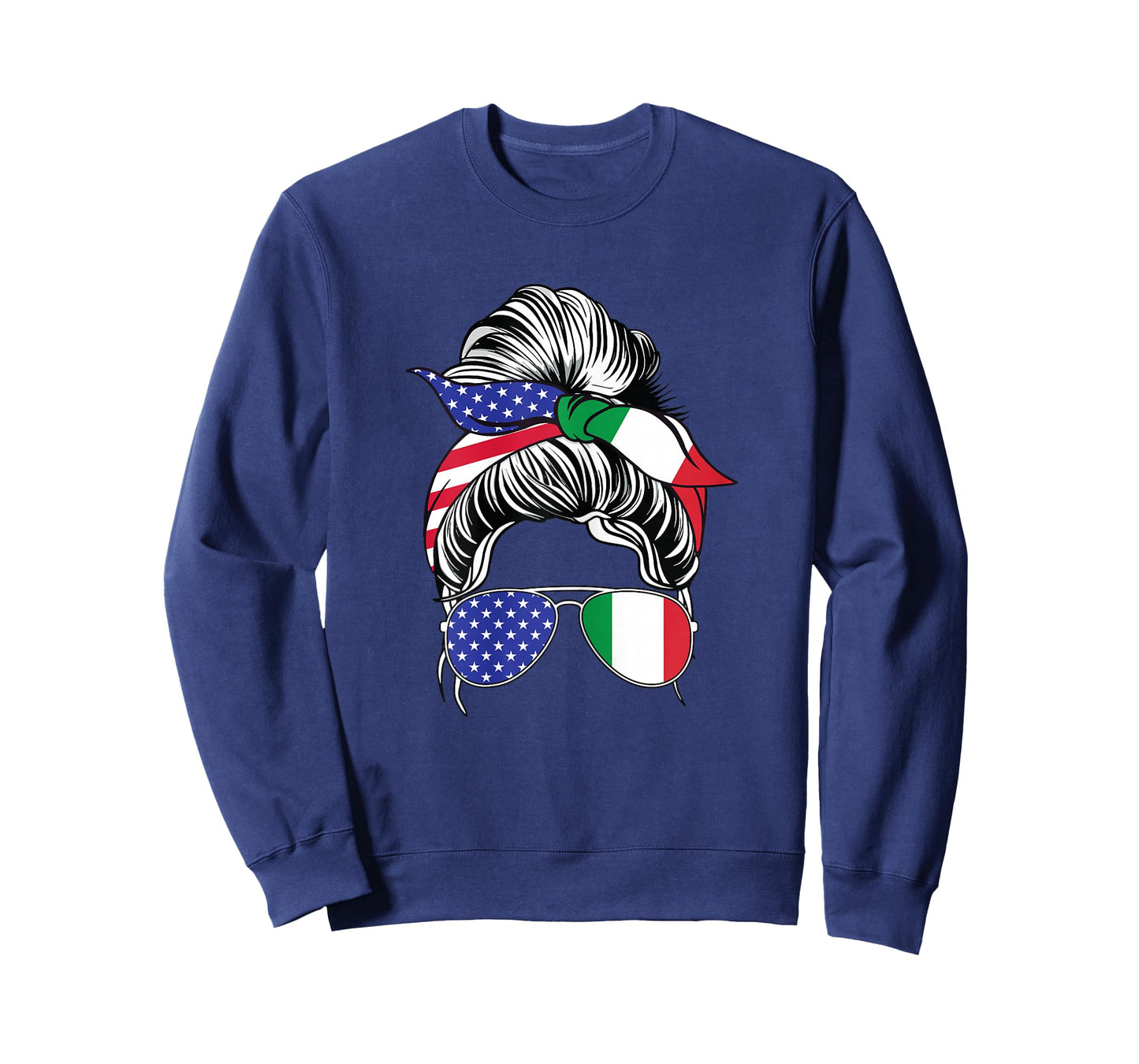 Italian Girl Italy Flag Woman USA American Patriotic Strong T-Shirt