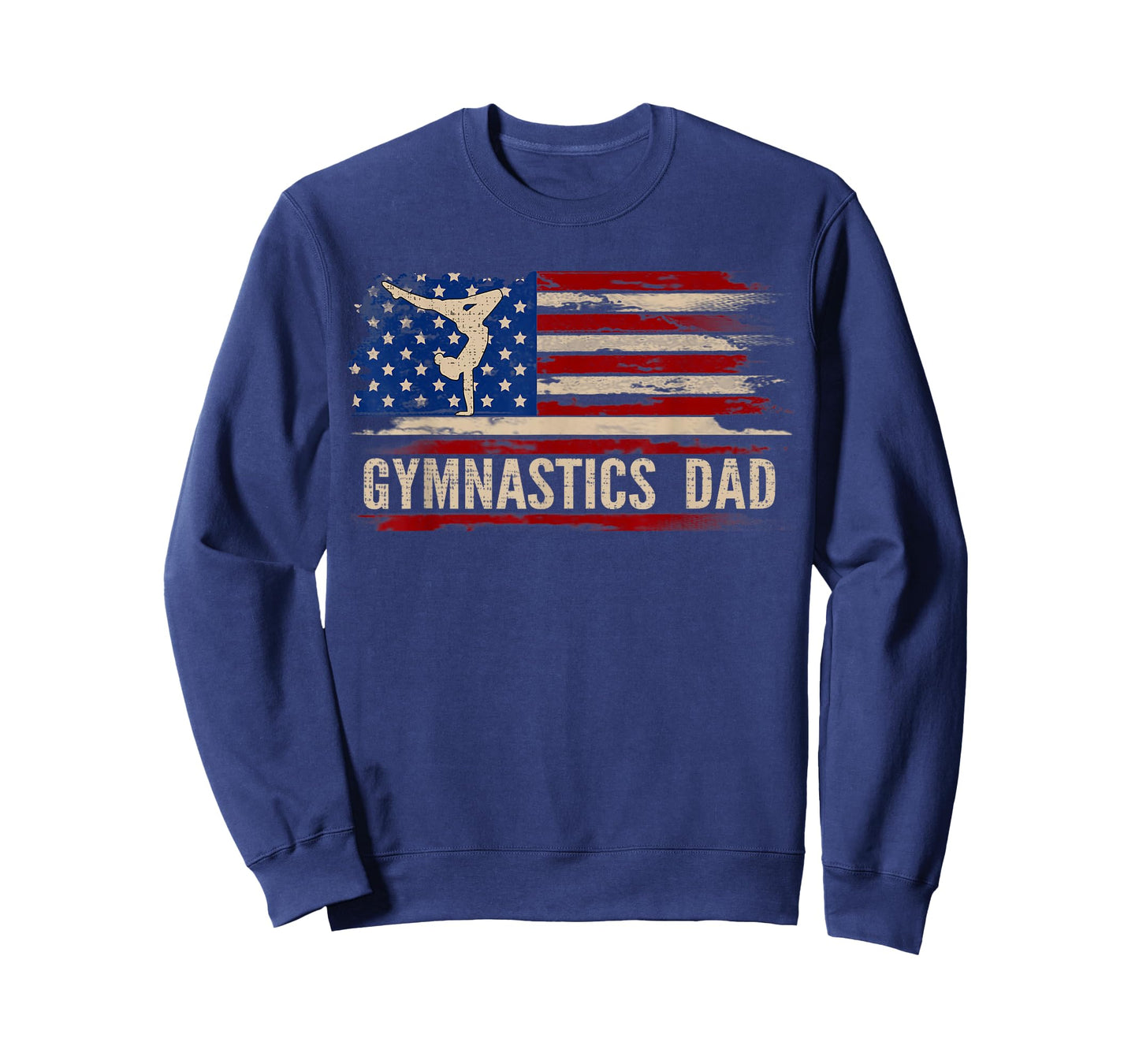 Vintage Gymnastics Dad American USA Flag Sports Gift T-Shirt