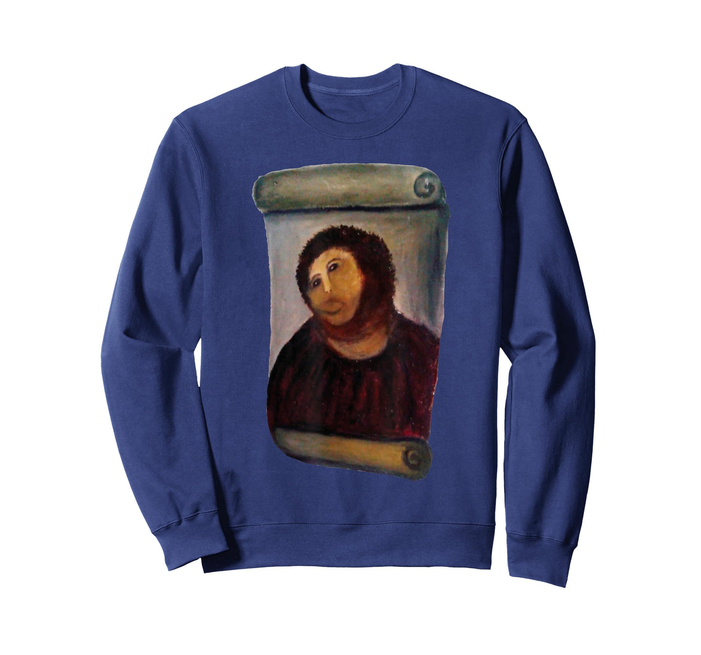 Art Banana Funny Cool T-Shirt: Ecce Homo Cecilia Graphic, Jesus, Dark Red, Unisex, X-Small, Black, Short Sleeve, Cotton 60% Polyester 40%