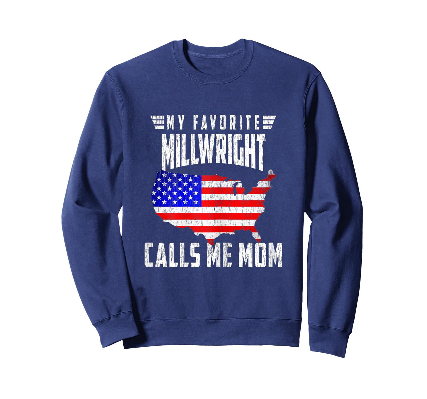 My Favorite Millwright Calls Me Mom USA American Flag Women T-Shirt