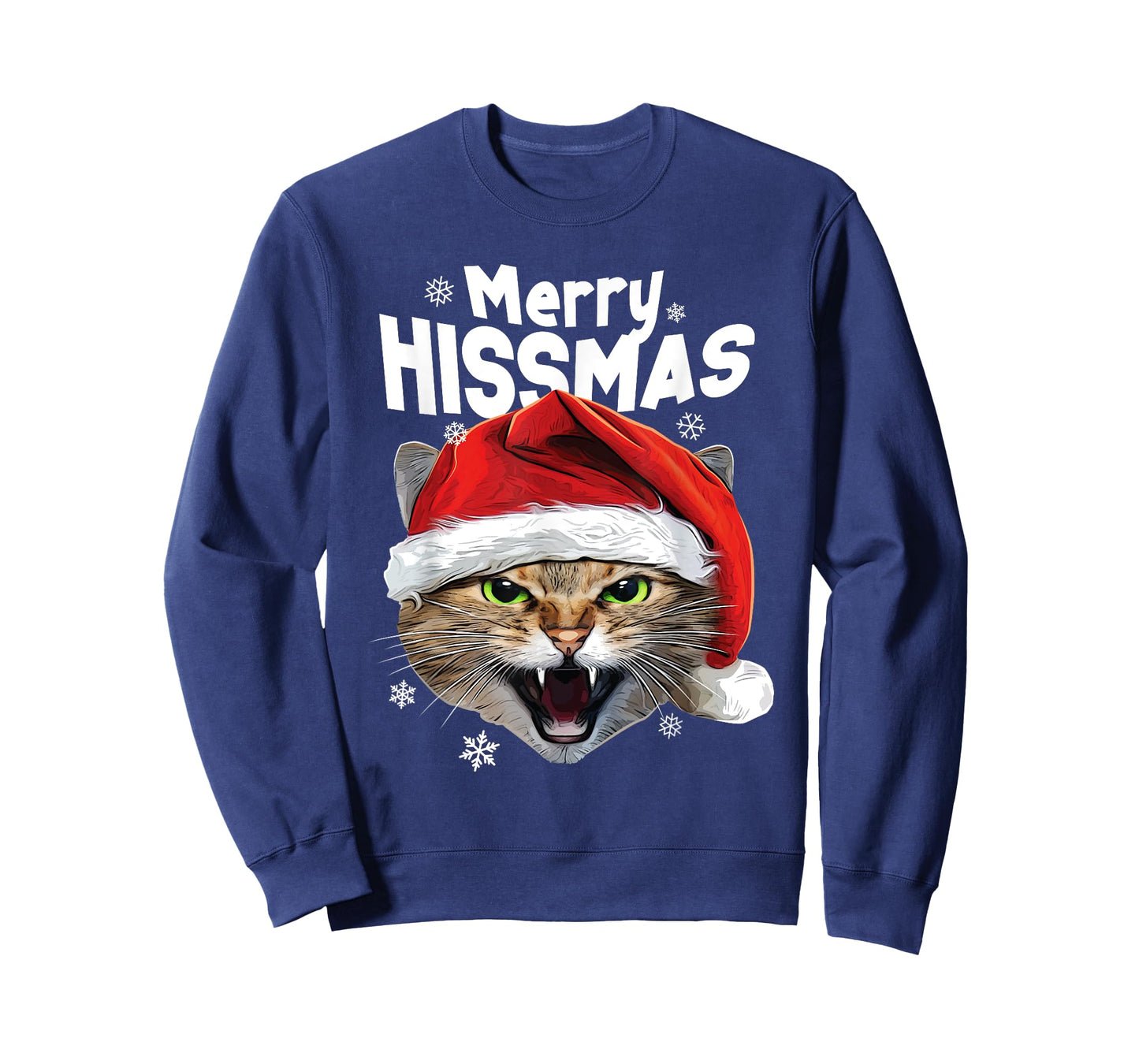 Cool Christmas Cat T Shirt 'Merry HISSmas' for Cat Lovers T-Shirt