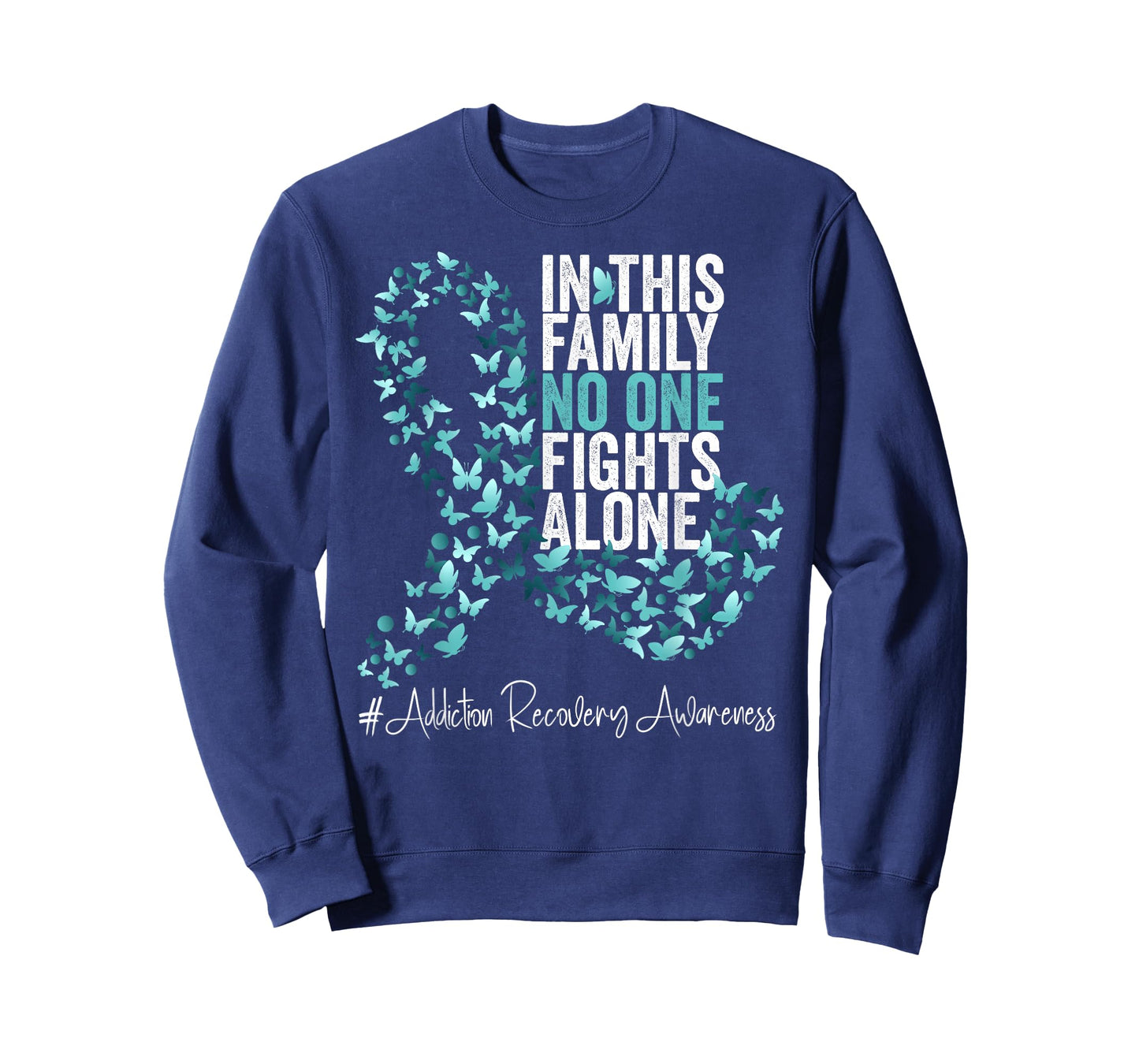 Addiction Recovery Awareness Month Teal Ribbon T-Shirt