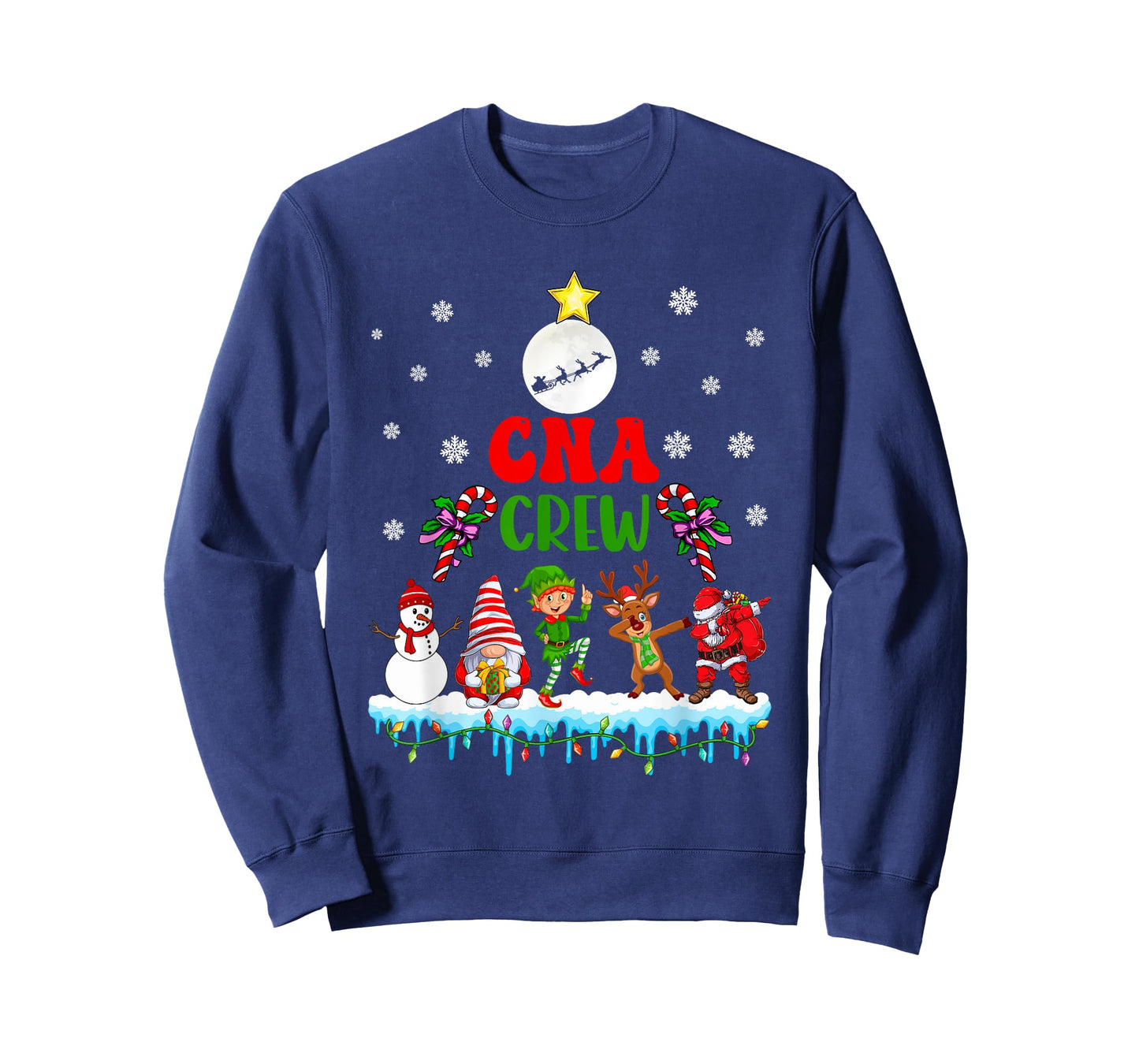 CNA Crew Xmas Dabbing Reindeer Santa Elf Proud Nurse Nursing T-Shirt