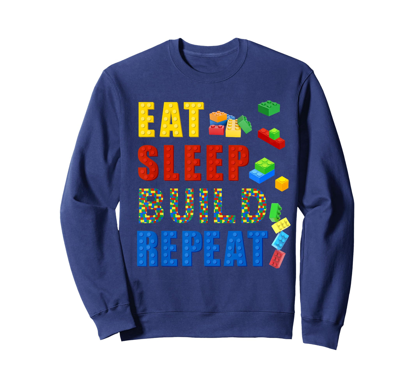 Eat Sleep Build Repeat Building Bricks Blocks Master Builder T-Shirt