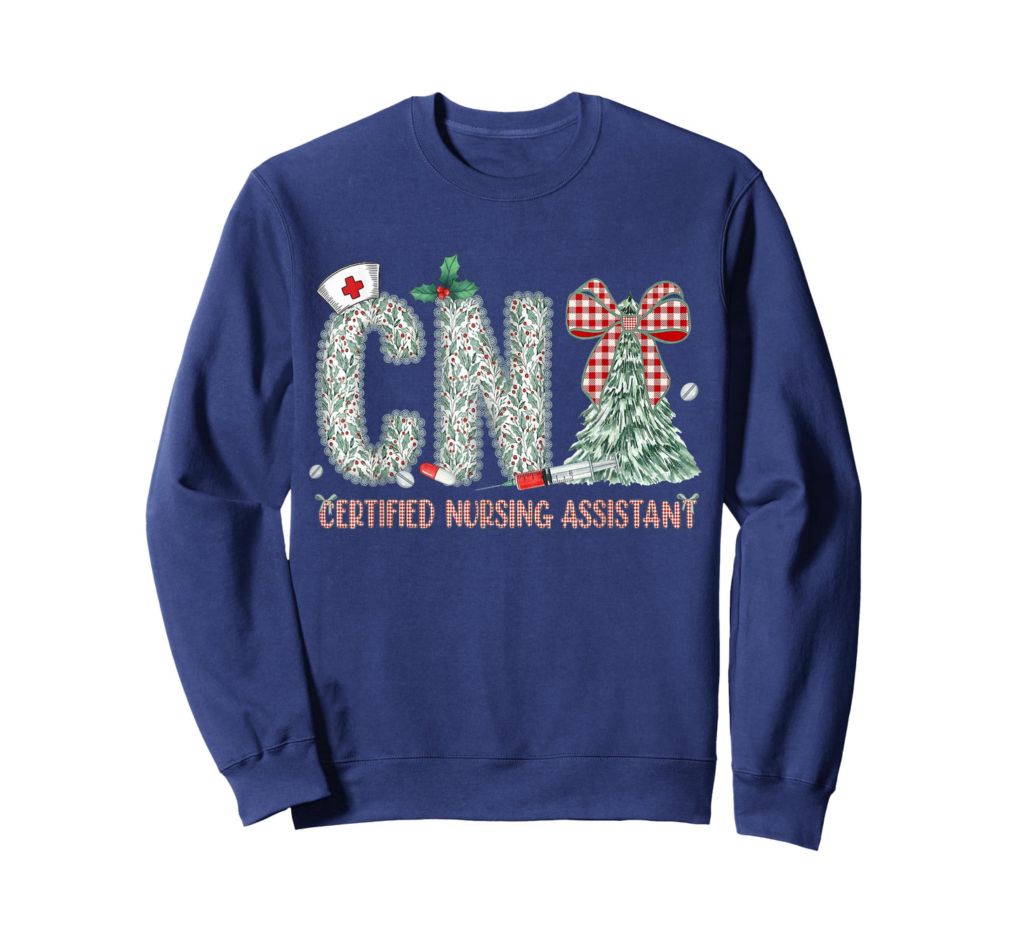 Coquette Preppy Christmas CNA Nurse Christmas Tree T-Shirt