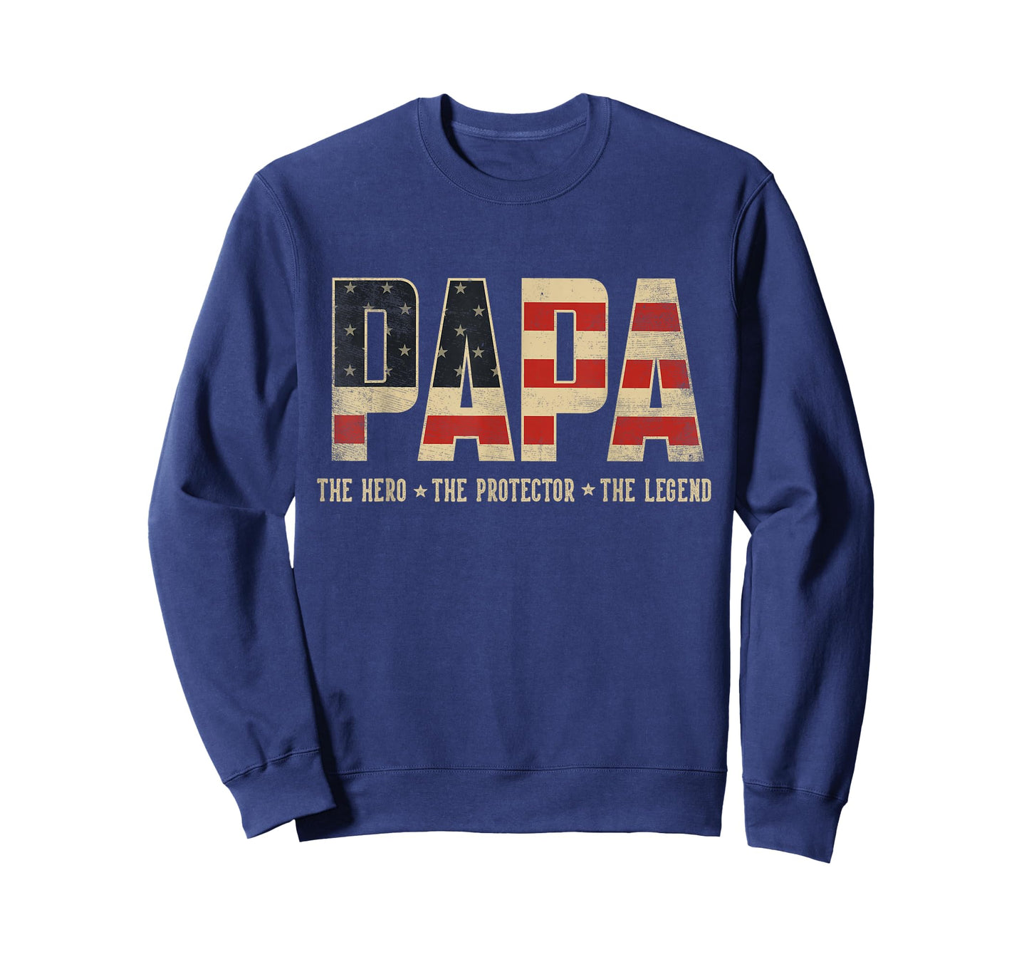 Papa Protector Hero Legend USA Flag Papa Father's Day T-Shirt