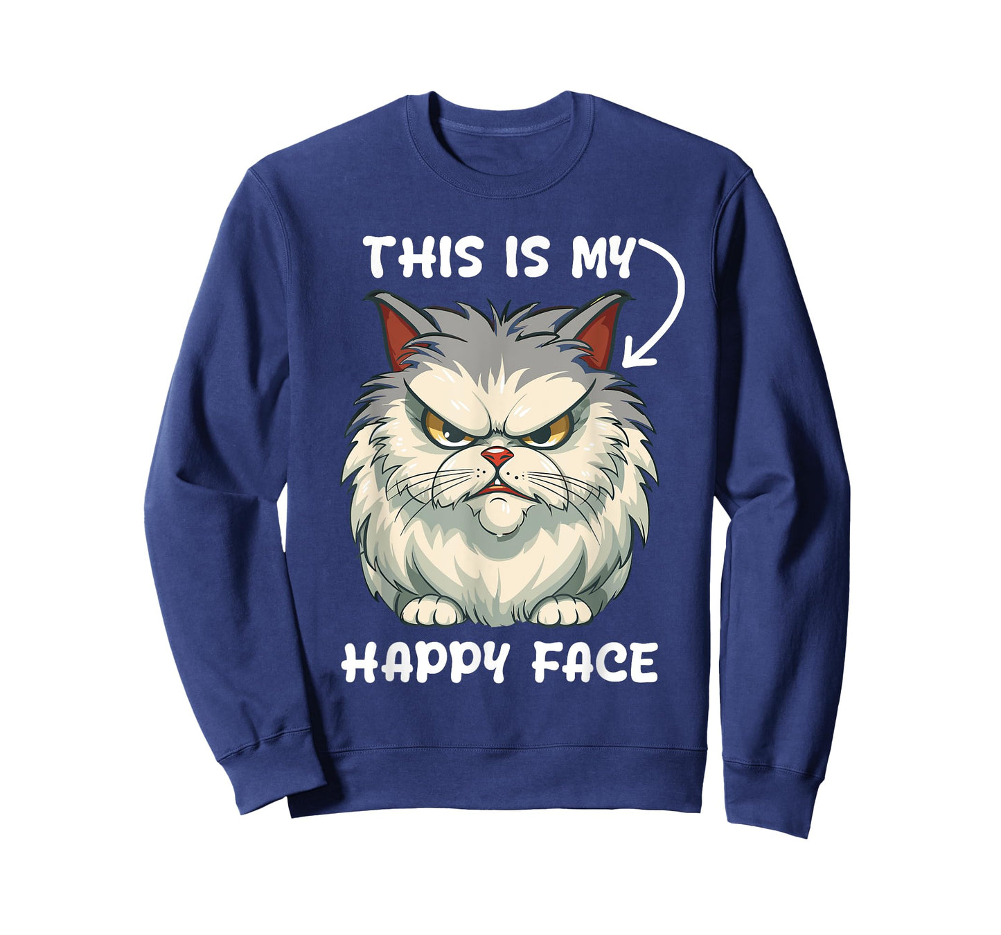This Is My Happy Face Funny Cat With Grumpy Face Cat Lover T-Shirt