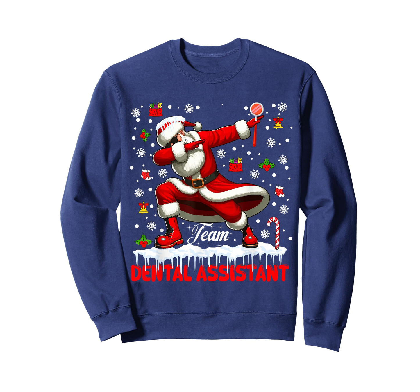 Team Dental Assistant Christmas Santa Dabbing Matching Job T-Shirt