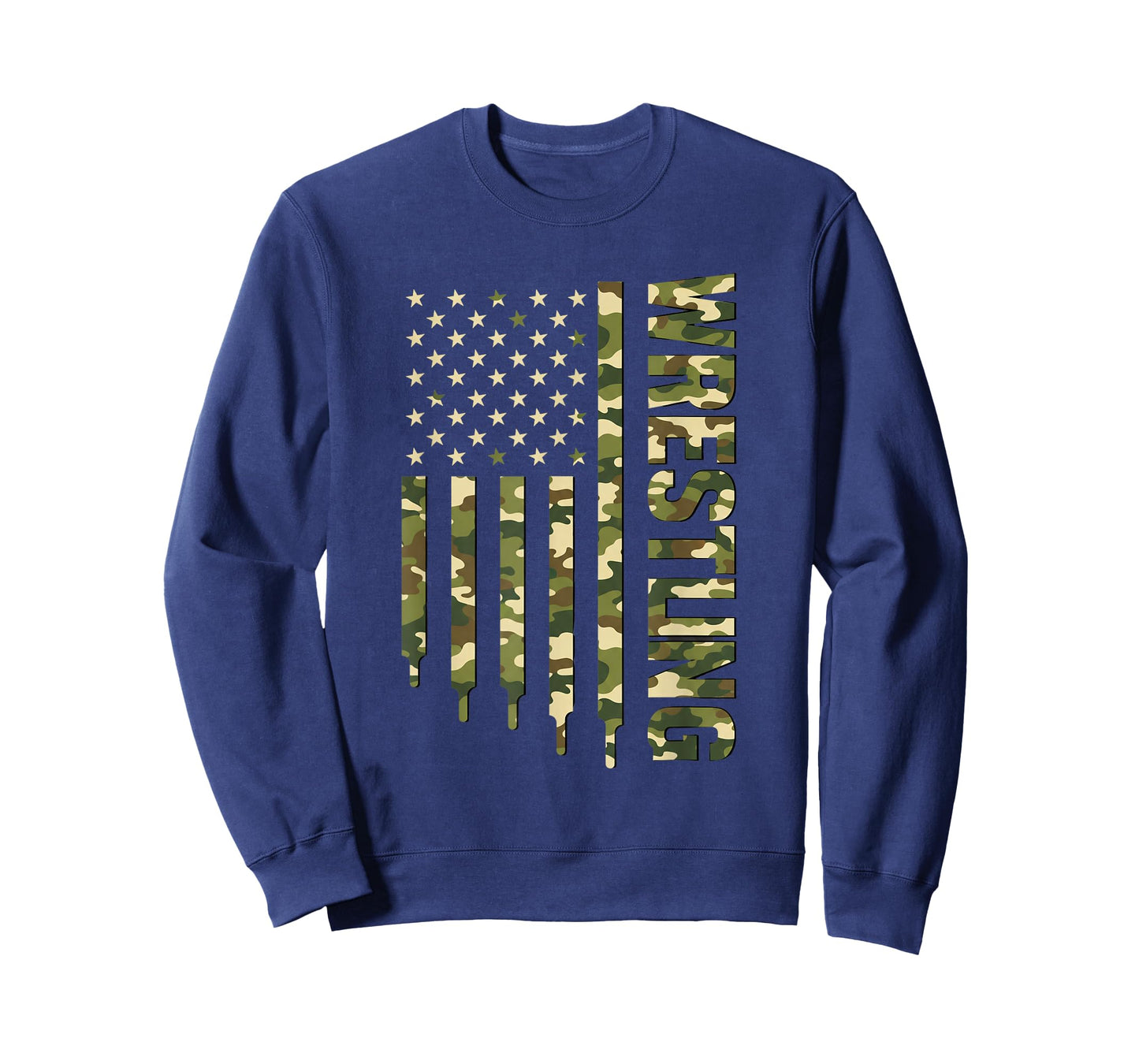 Wrestling Camo Flag, Wrestling Vertical Camo Design T-Shirt
