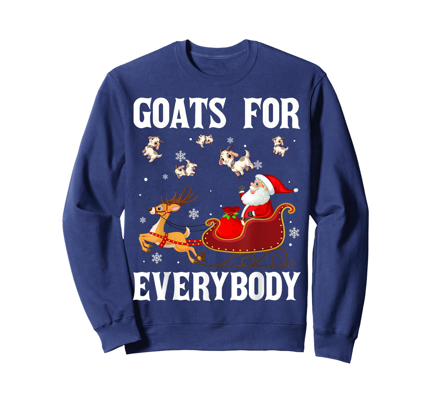 Goats For Everybody Christmas Santa Claus Goat Xmas T-Shirt