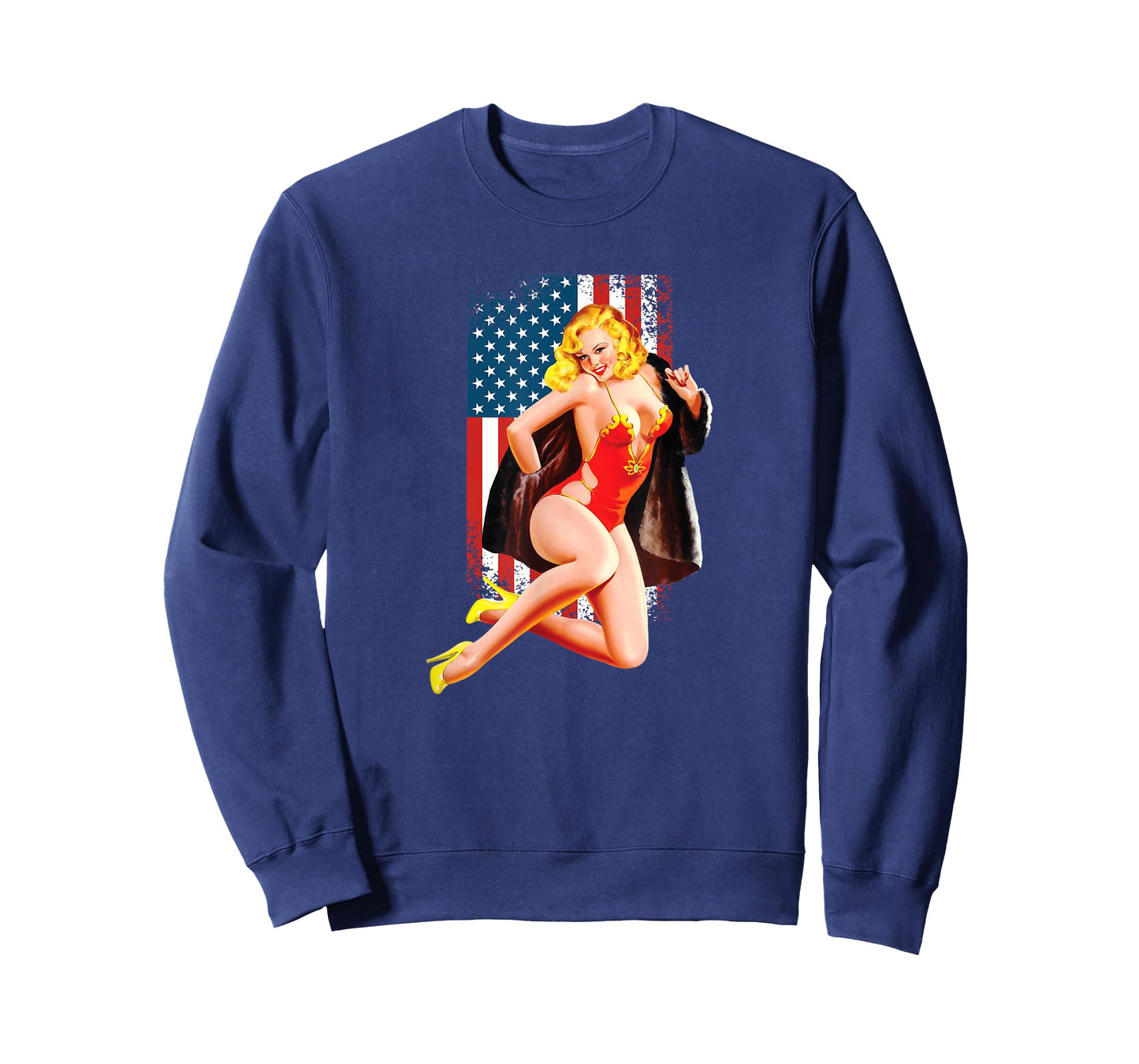 Patriotic Vintage Sexy Pinup Girl T-Shirt