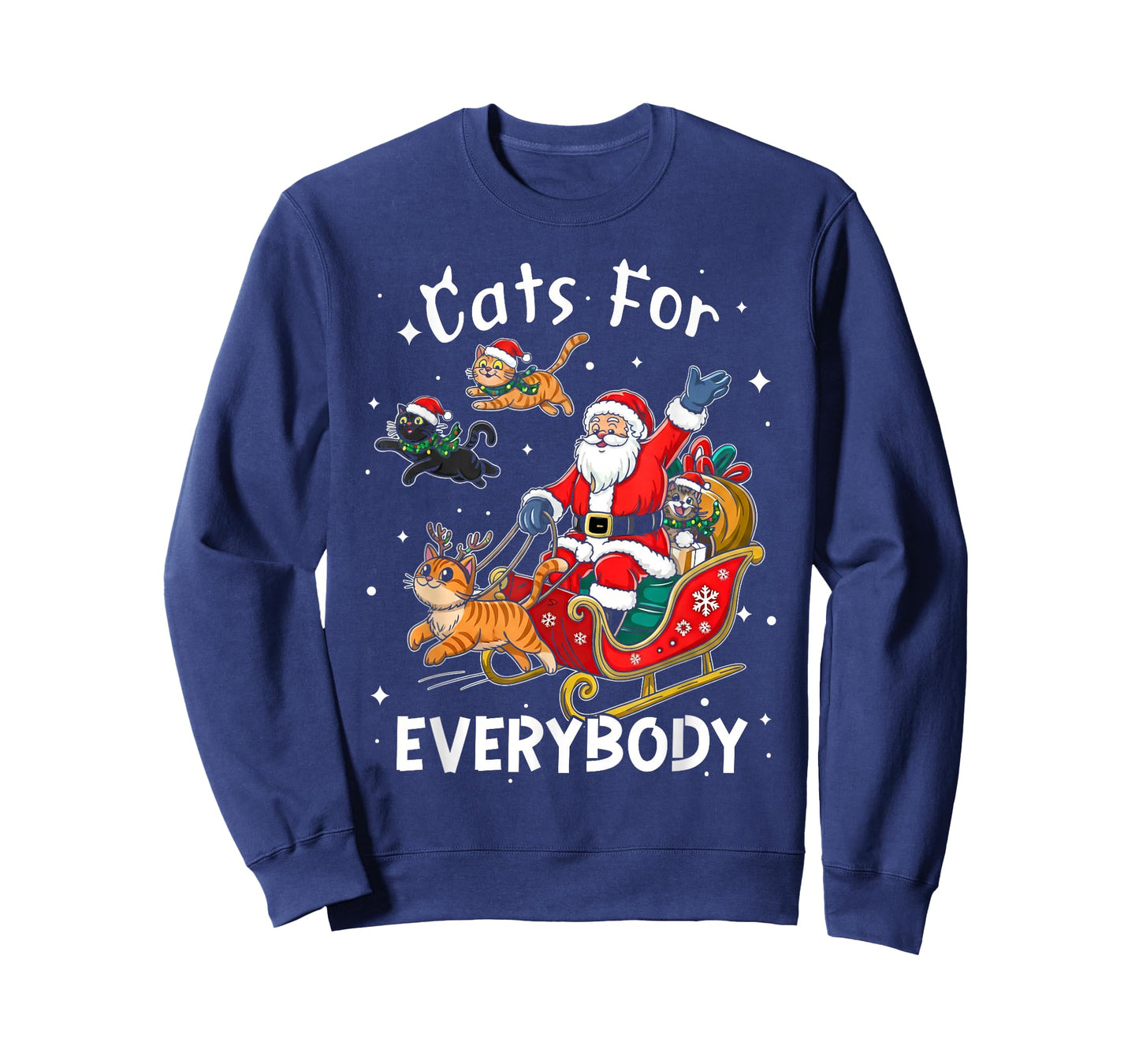 Cats for Everybody Santa Christmas Funny Cat Xmas Women Kids T-Shirt