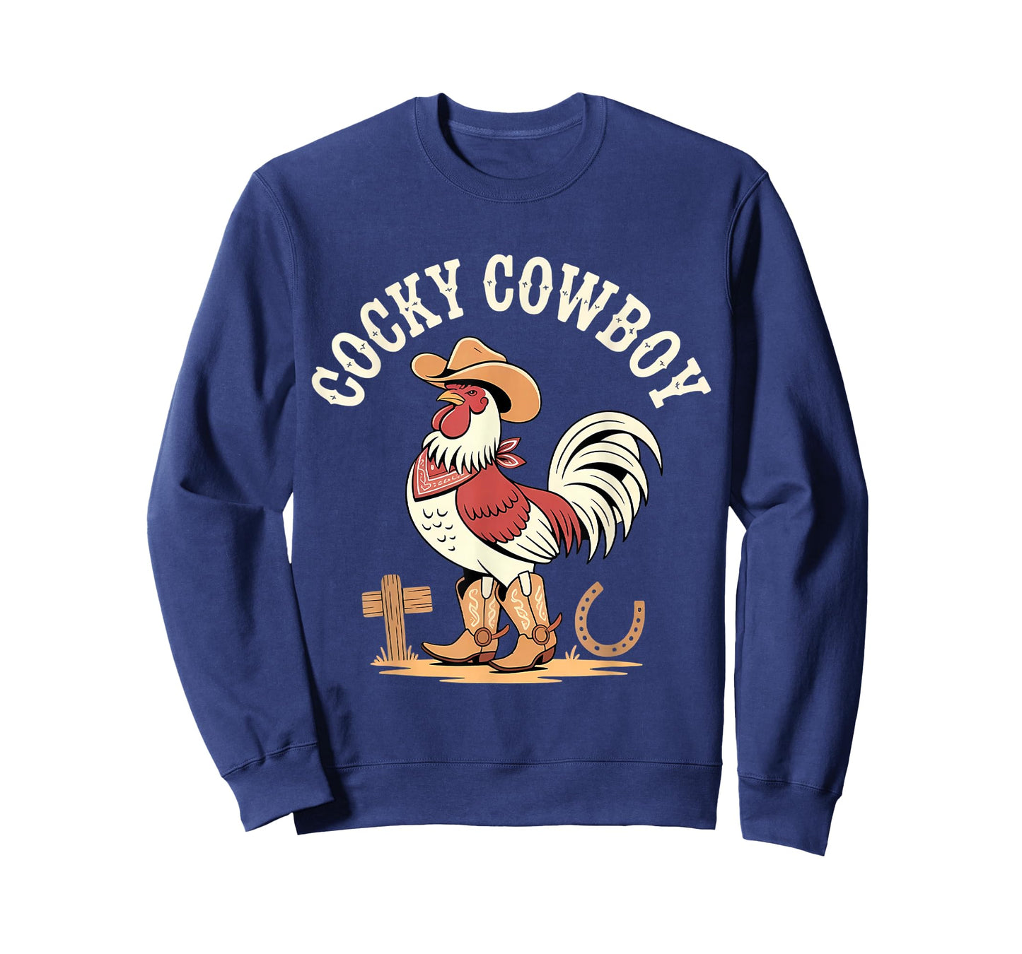 Cocky Cowboy Funny Rooster Farm Animal Barnyard Humor T-Shirt