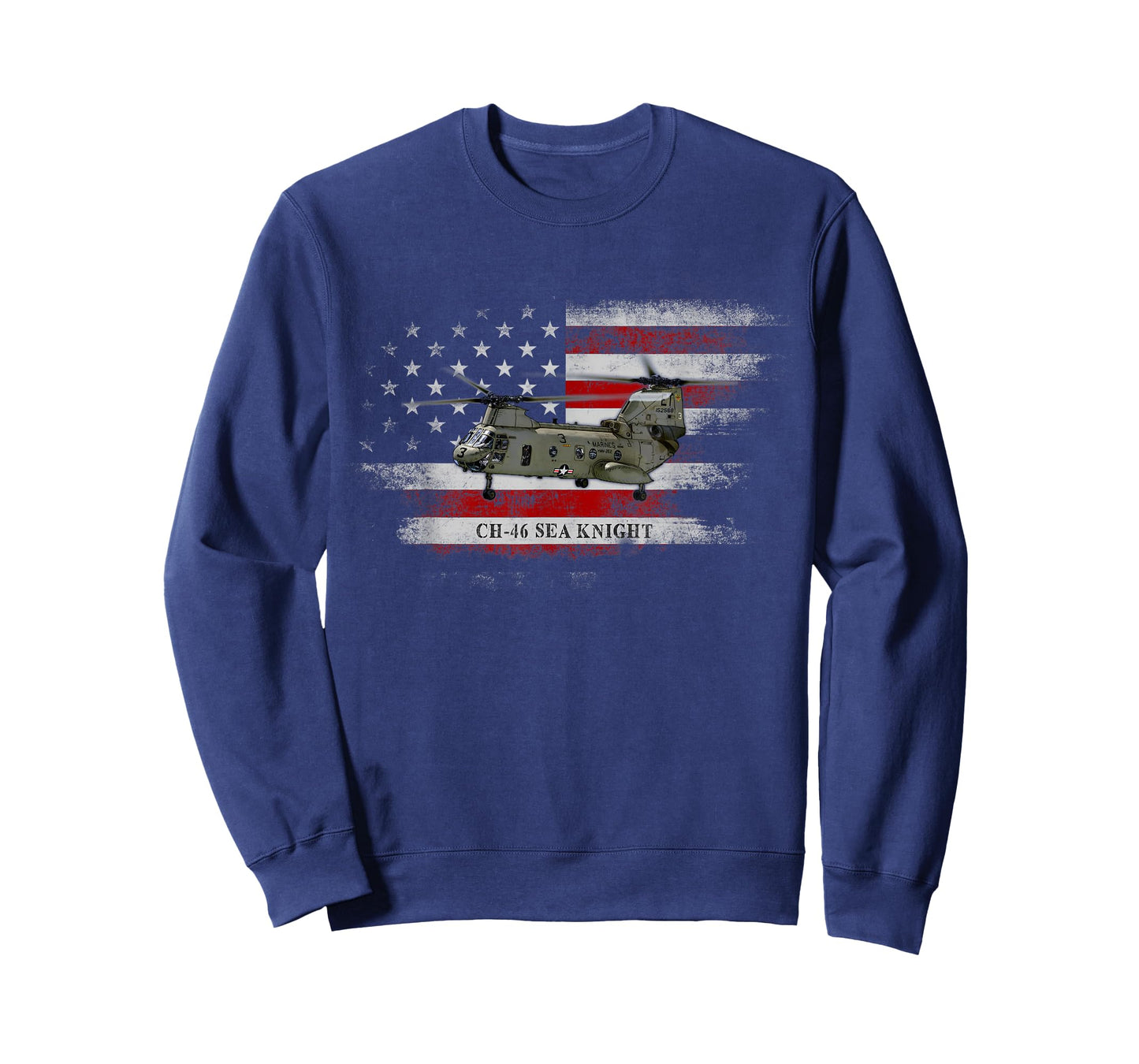 CH-46 Sea Knight Helicopter USA Flag Helicopter Pilot Gifts T-Shirt