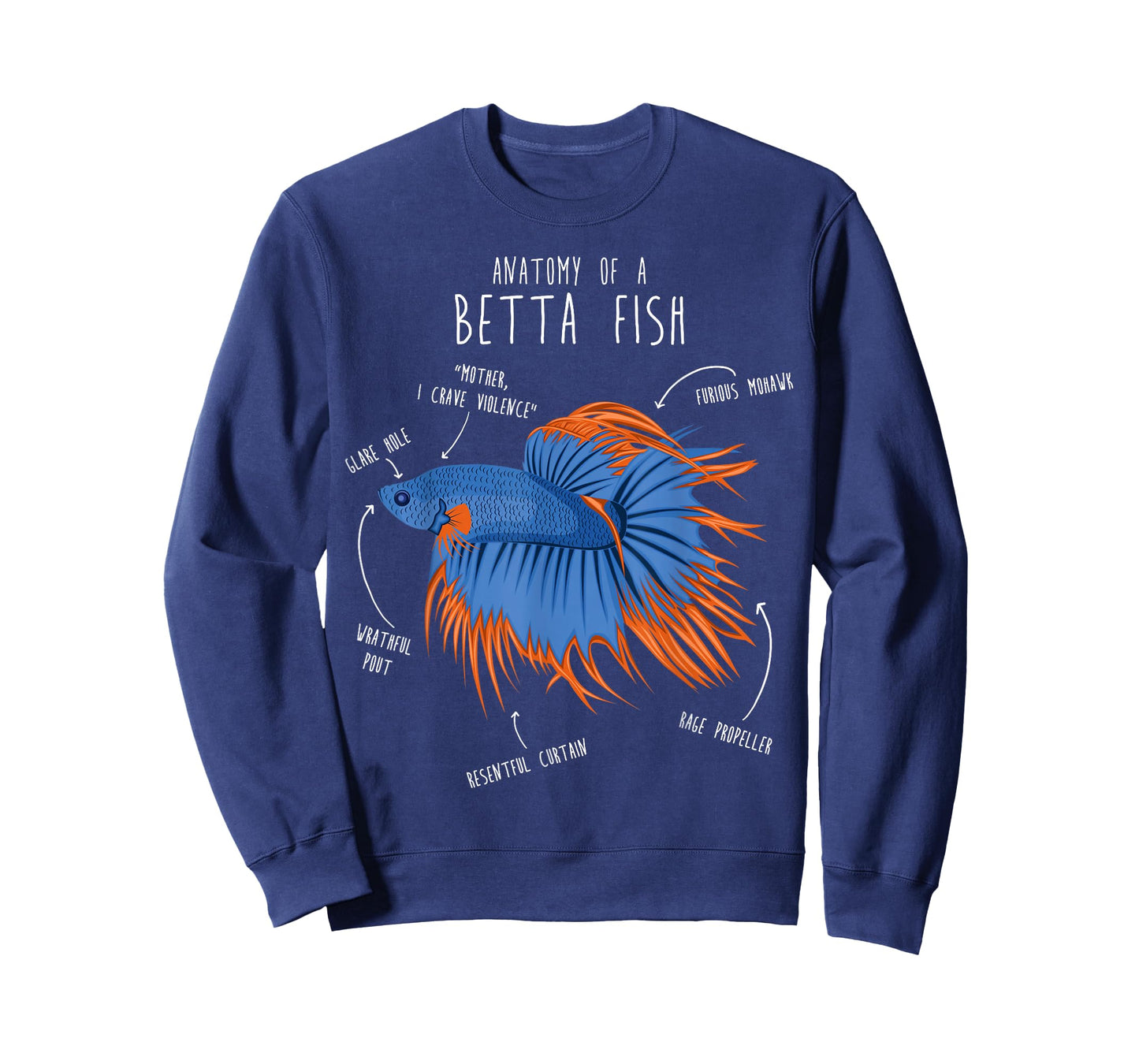 Betta Fish Siamese Fighting Fish Anatomy, Funny Aquarium Pet T-Shirt