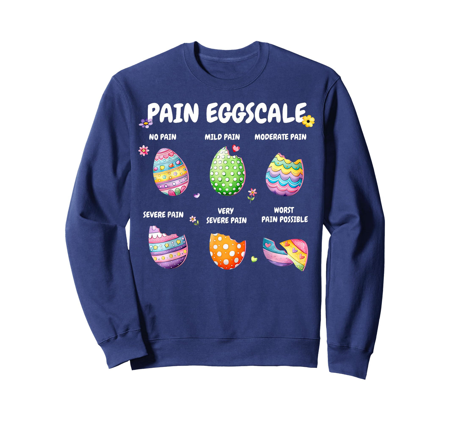 Cute Eggs Pain Scale Easter Day Nurse Triage Pain Assessment T-Shirt